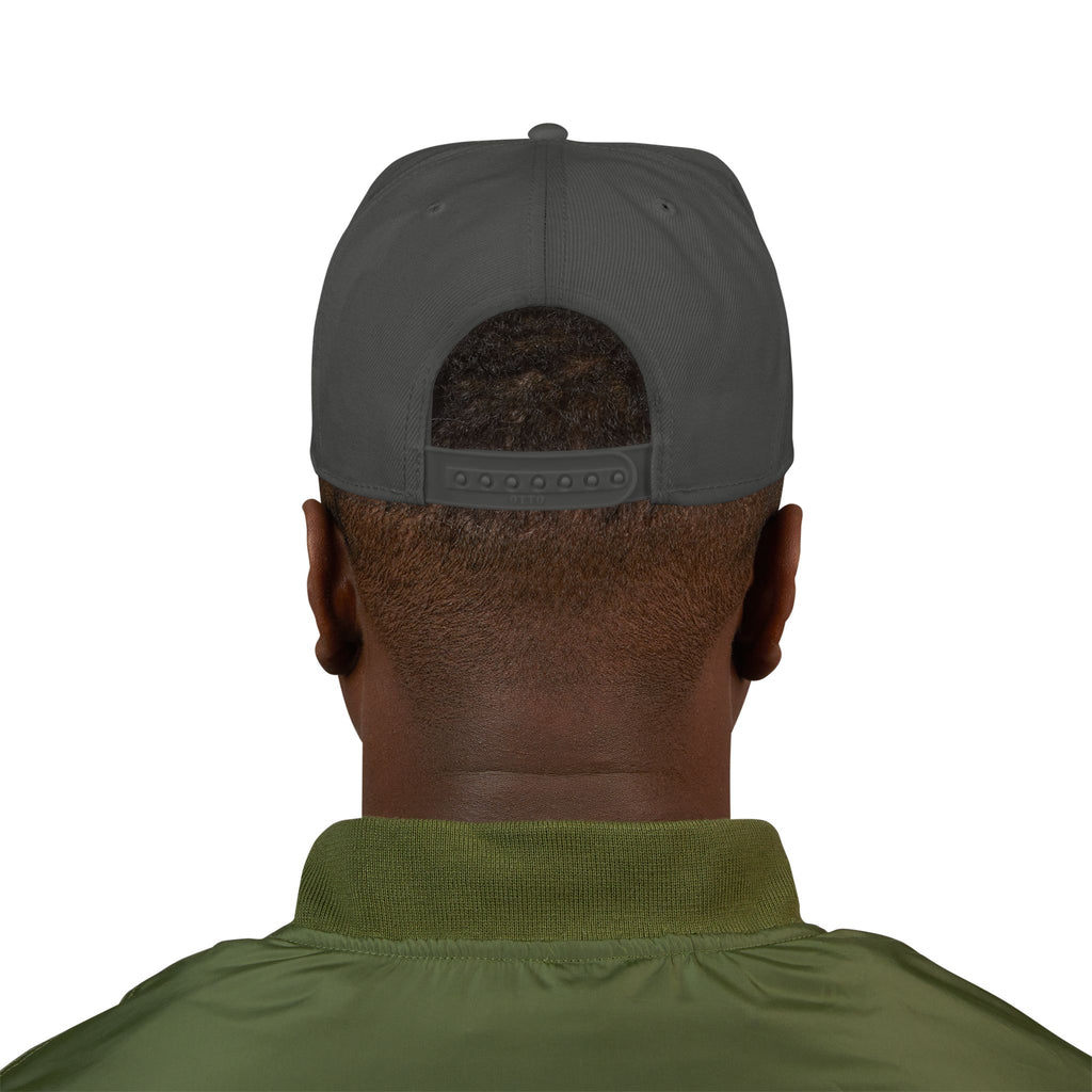 Embroidered Snapback Cap — Red Vintage 'ROMANEUM' Text