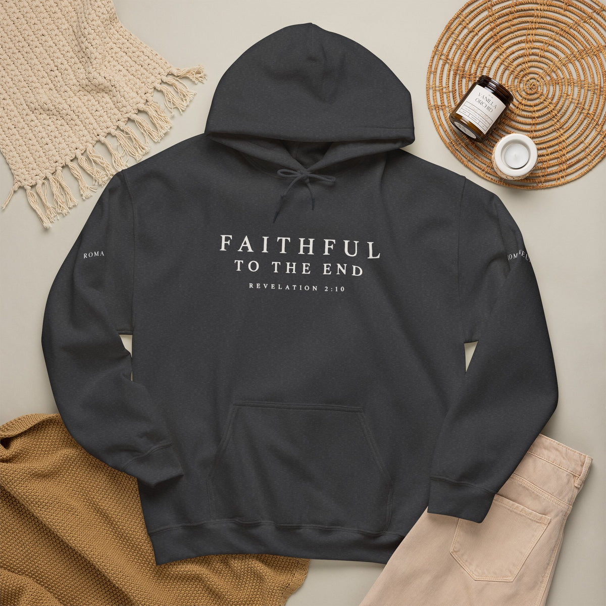 Faithful to the End Hoodie – 'Romaneum' Revelation 2:10