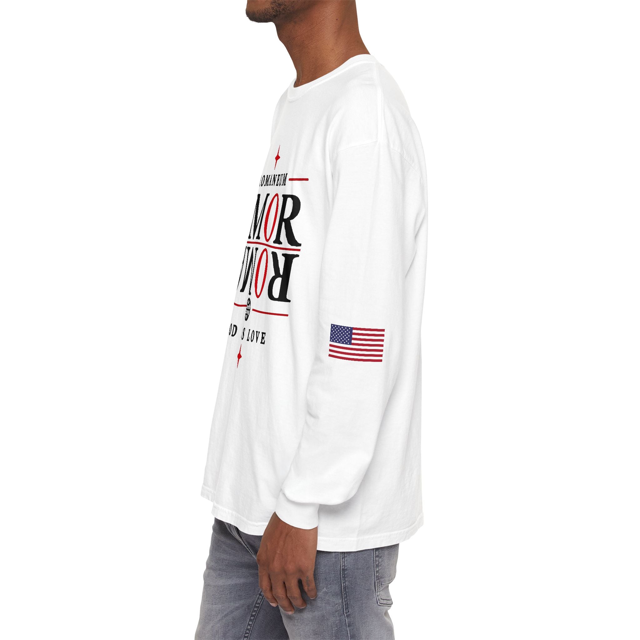 Romaneum "AMOR/ROMA" Long Sleeve Tee — God Is Love Graphic Shirt