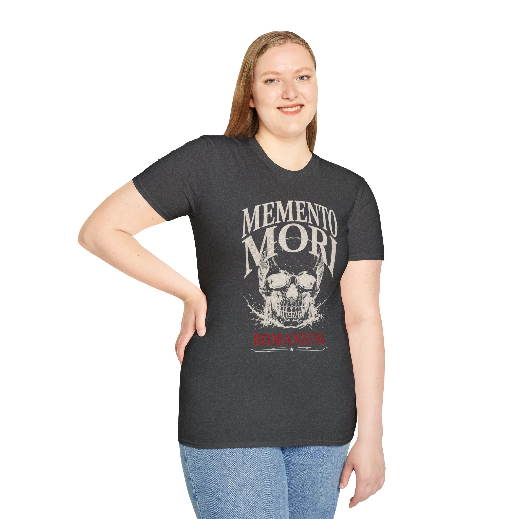 Memento Mori Skull T-Shirt — Gothic Reminder Tee with Romaneum Skull Design