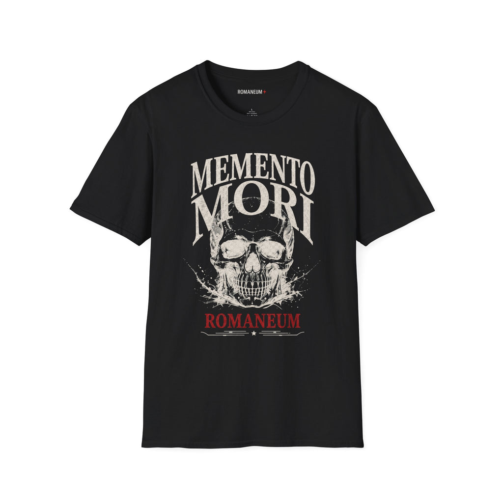 Memento Mori Skull T-Shirt — Gothic Reminder Tee with Romaneum Skull Design