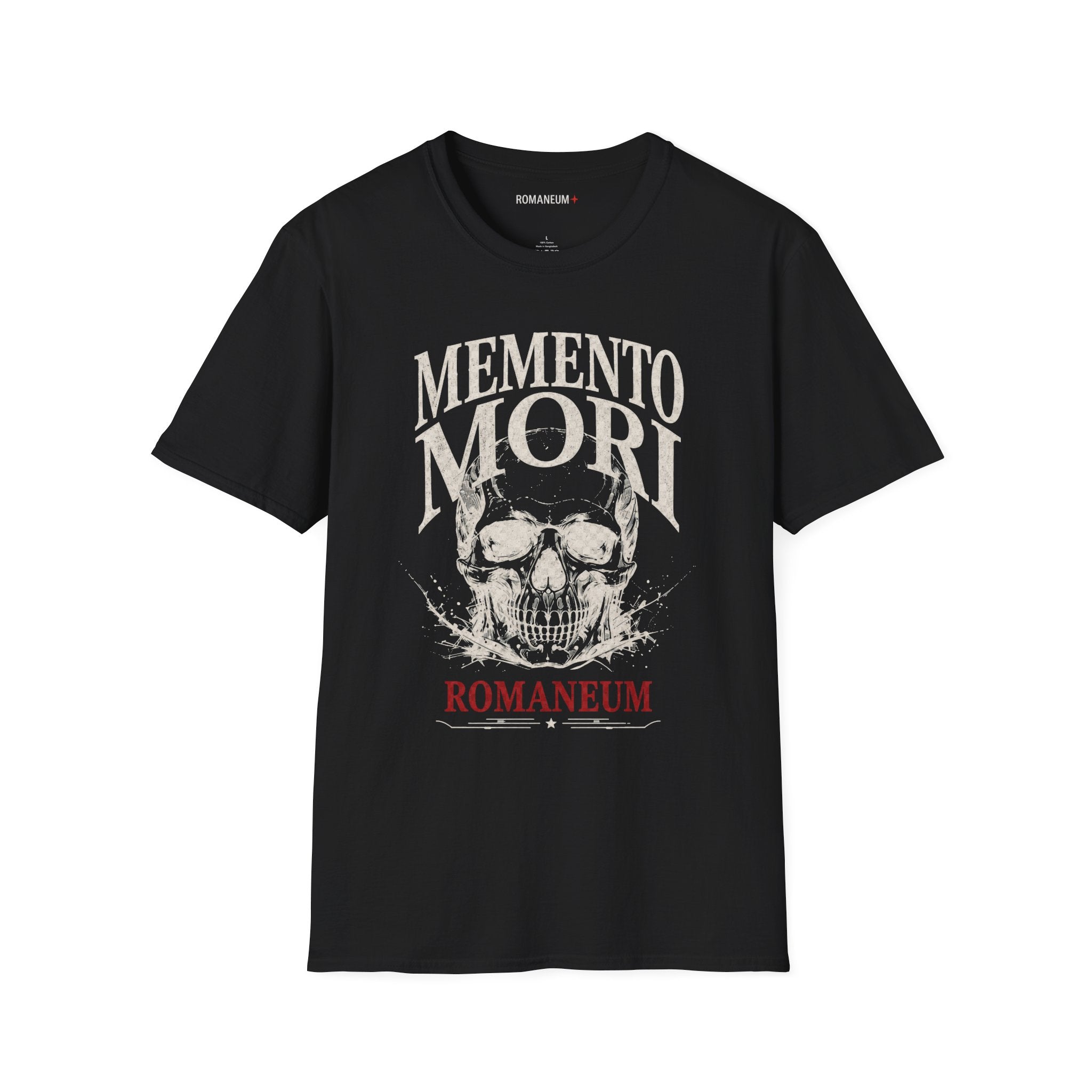 Memento Mori Skull T-Shirt — Gothic Reminder Tee with Romaneum Skull Design