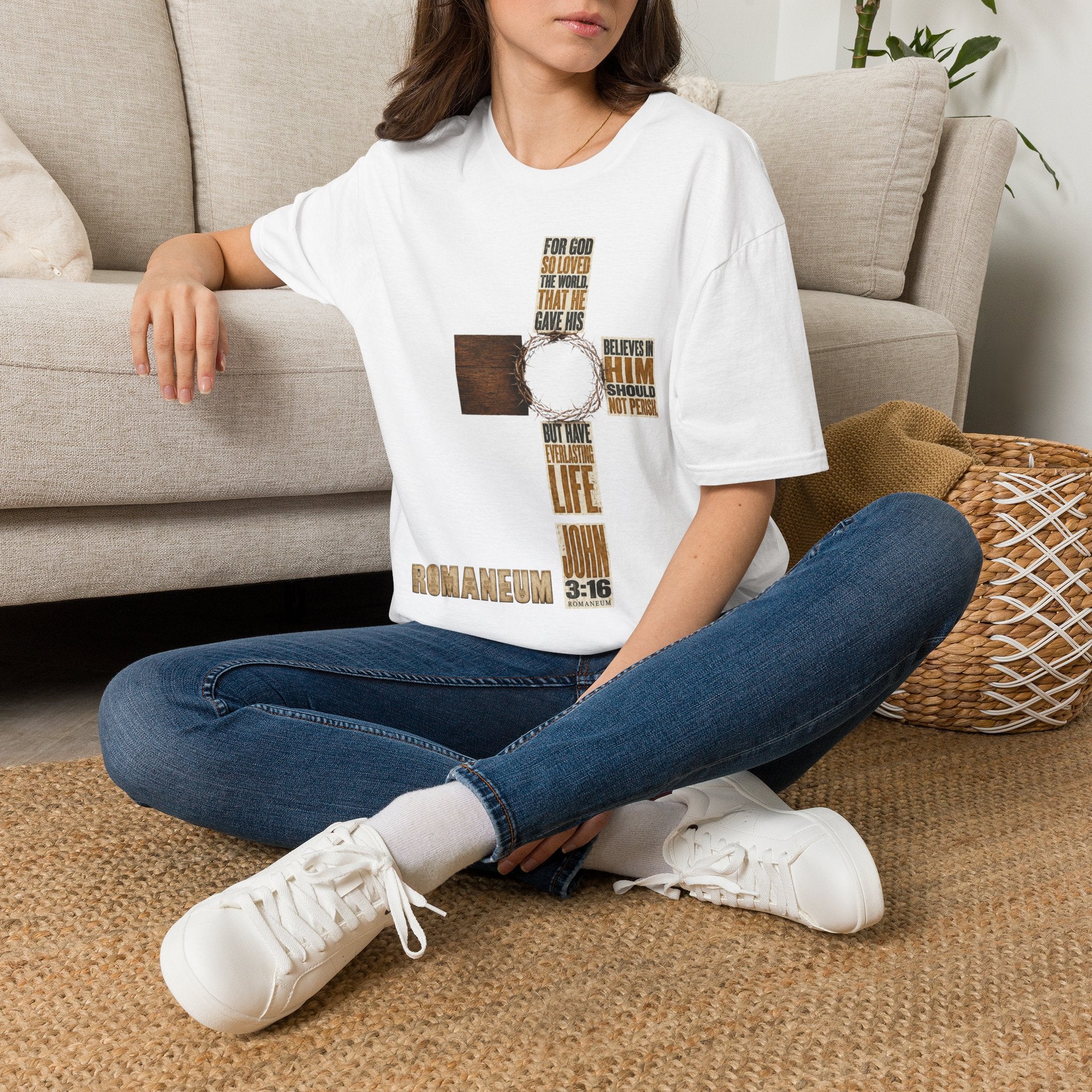 John 3:16 Cross T-Shirt — Faith Tee (For God So Loved)