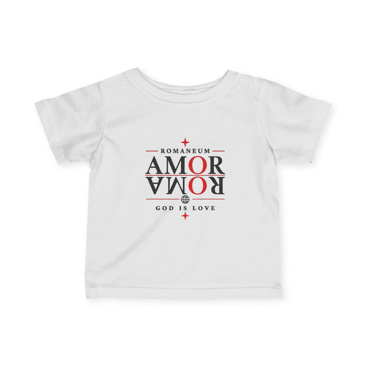 Infant Tee – 'AMOR ROMA' God Is Love Christian Baby Shirt