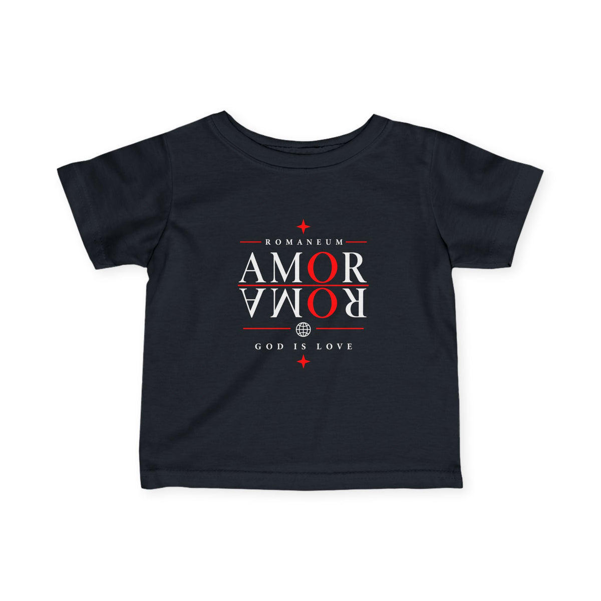 Infant Tee – 'AMOR ROMA' God Is Love Christian Baby Shirt
