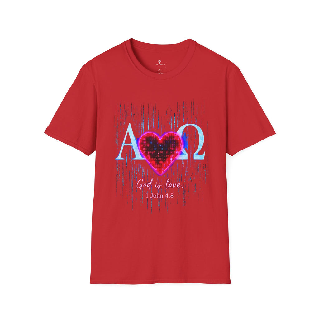 Alpha Omega Heart T-Shirt | Christian Scripture John 3:16 Design