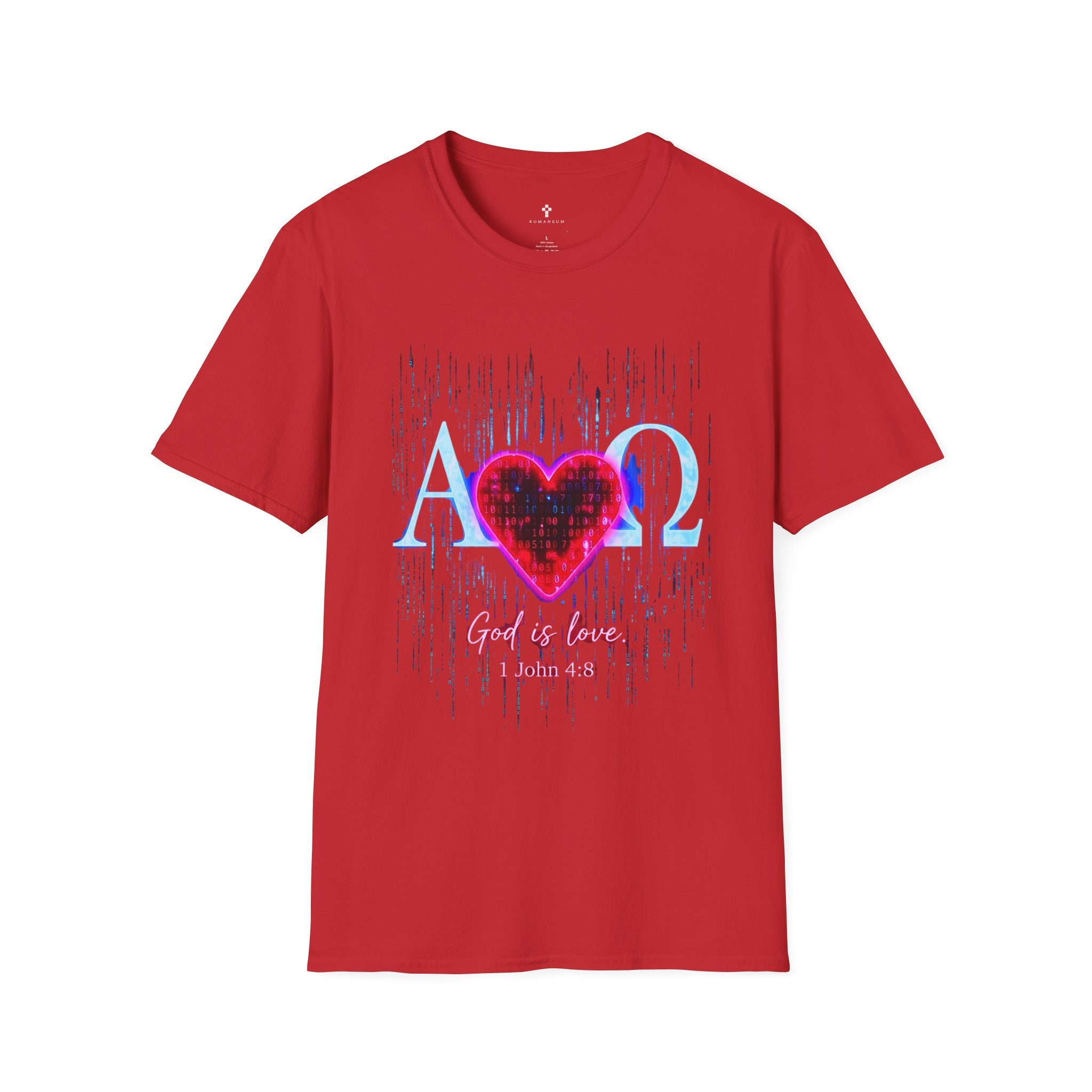 Alpha Omega Heart T-Shirt | Christian Scripture John 3:16 Design