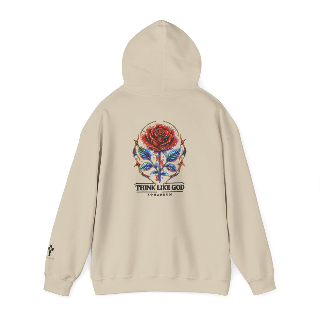 Romaneum Hoodie — Think Like God Rose Logo Pullover