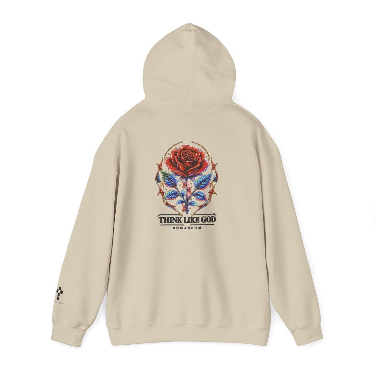 Romaneum Hoodie — Think Like God Rose Logo Pullover