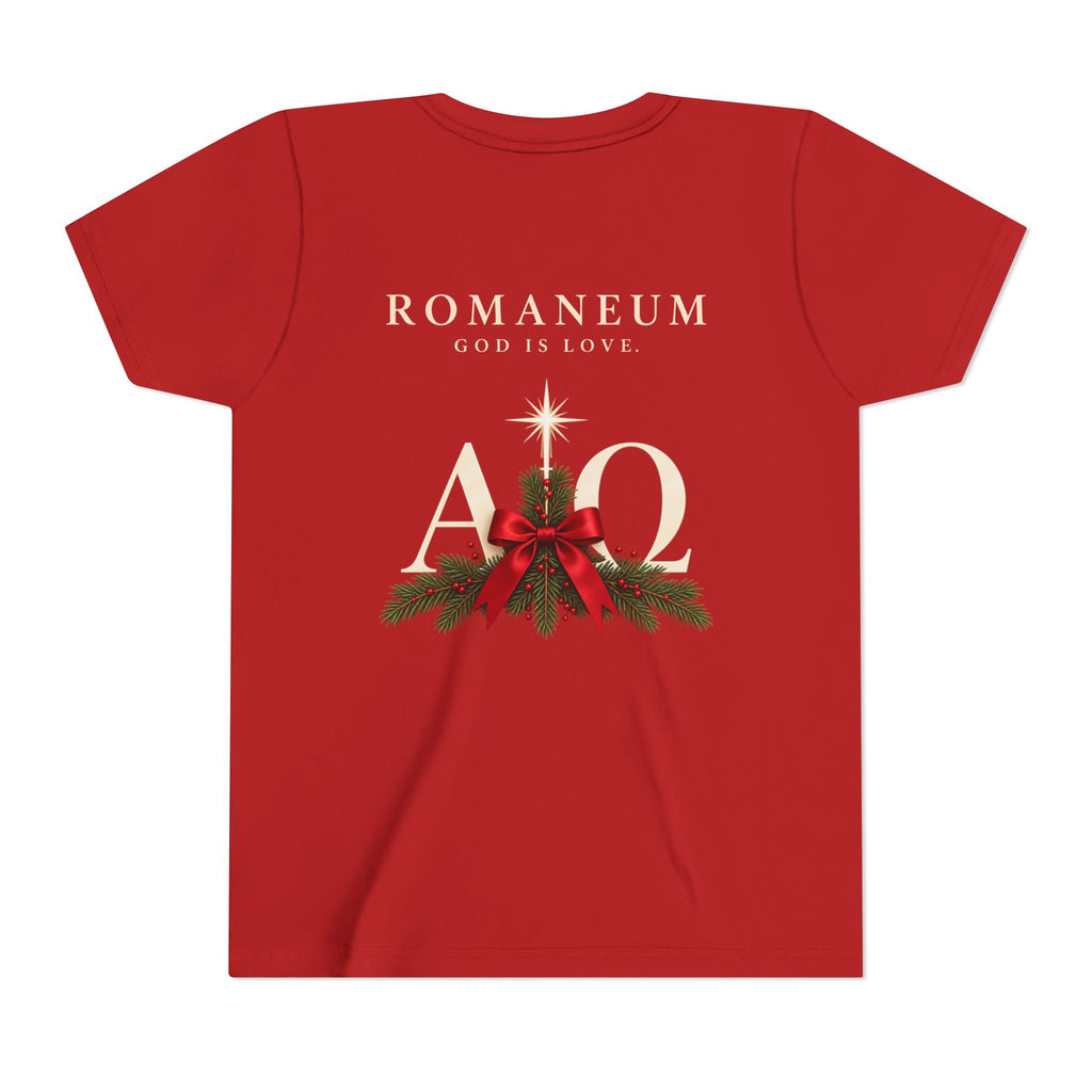 Youth Tee — Romaneum Alpha Omega Christmas Design