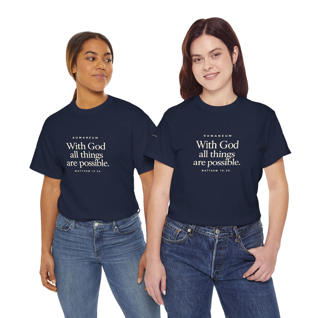 Faith Graphic Tee — "With God All Things Are Possible" T‑Shirt