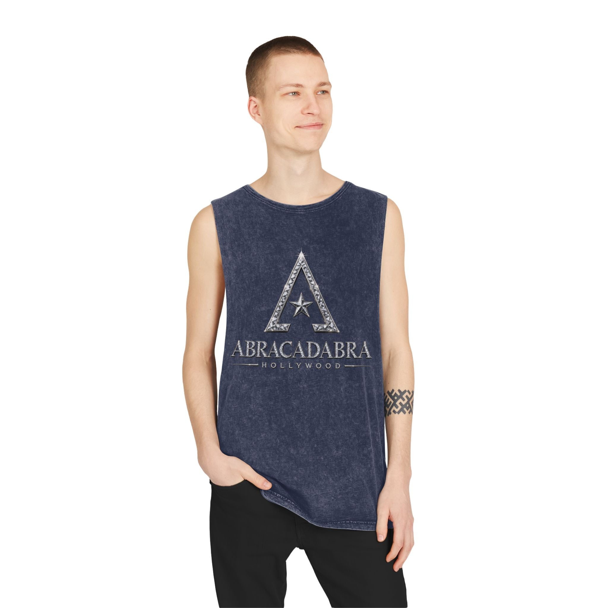 Abracadabra Stonewash Tank Top — Vintage Magic Graphic Tank
