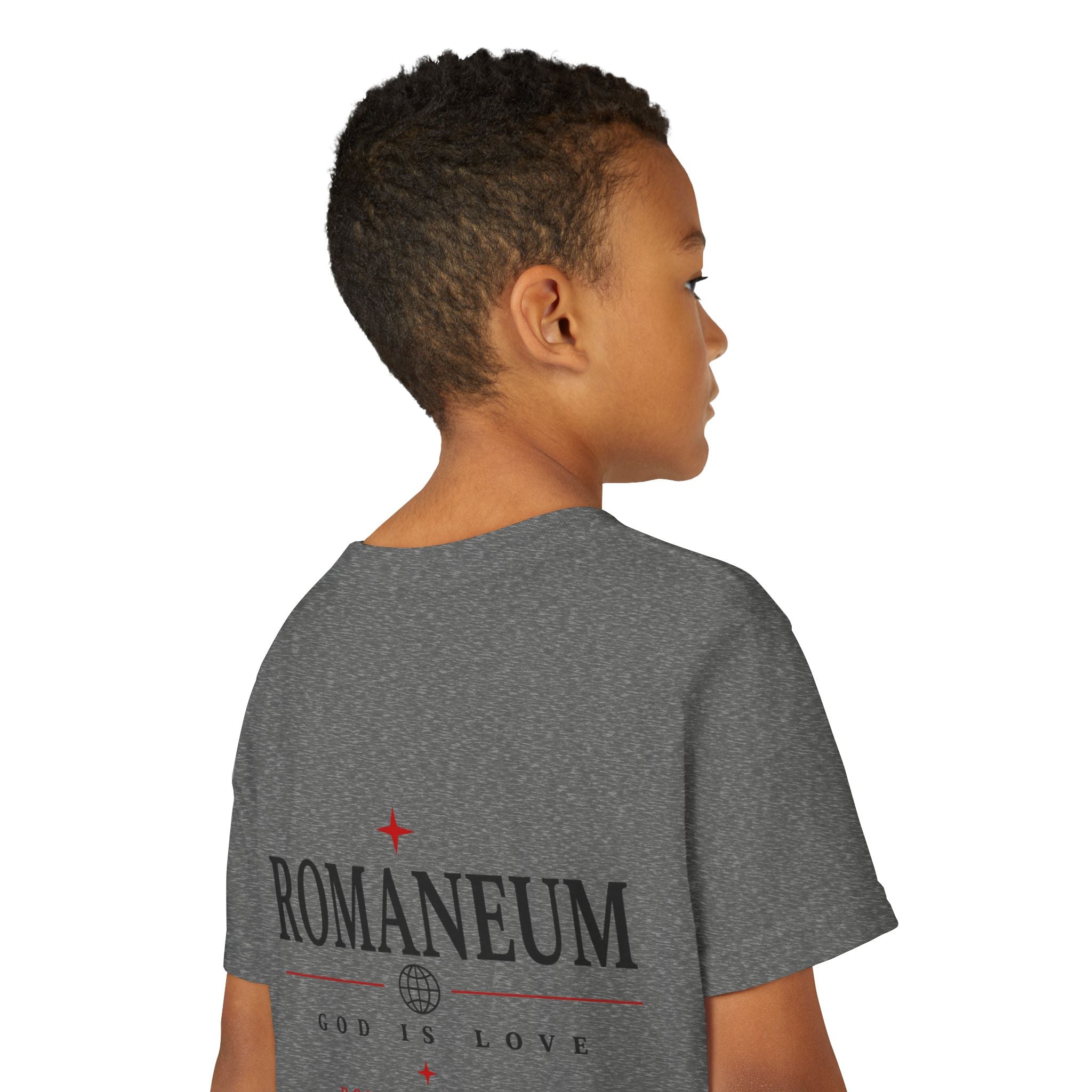 Youth Tee — ROMANEUM “AMOR / ROMA” God Is Love Graphic