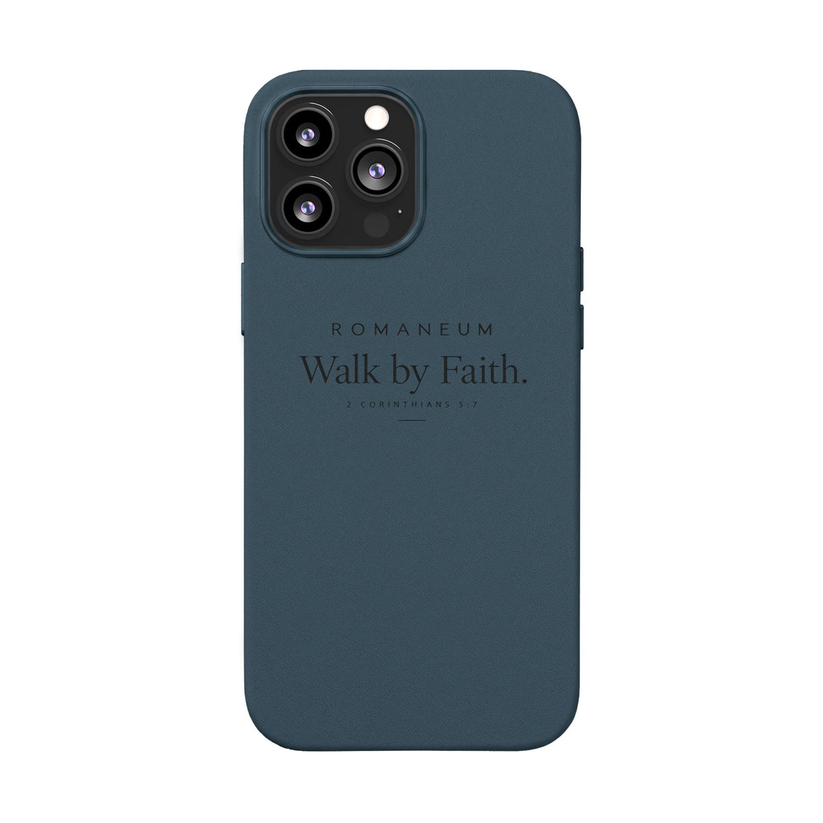 Engraved PU Leather Phone Case — ‘Walk by Faith’