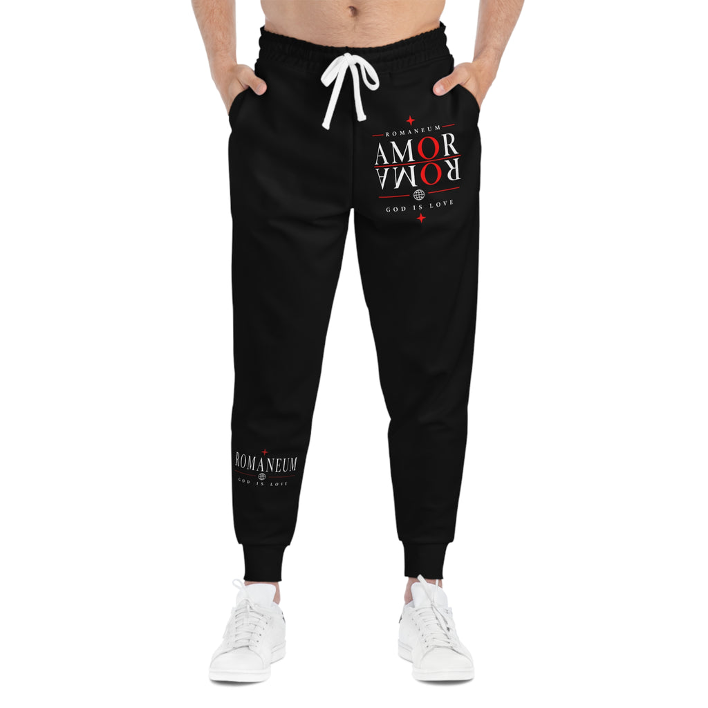 Joggers — 'Amor Roma' Graphic Athletic Joggers (Black)
