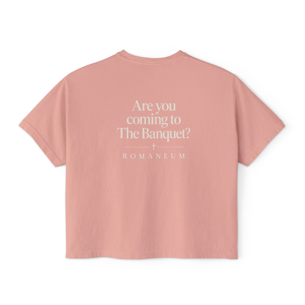 Are You Coming to The Banquet? Boxy Tee — Romaneum Christian Graphic Shirt