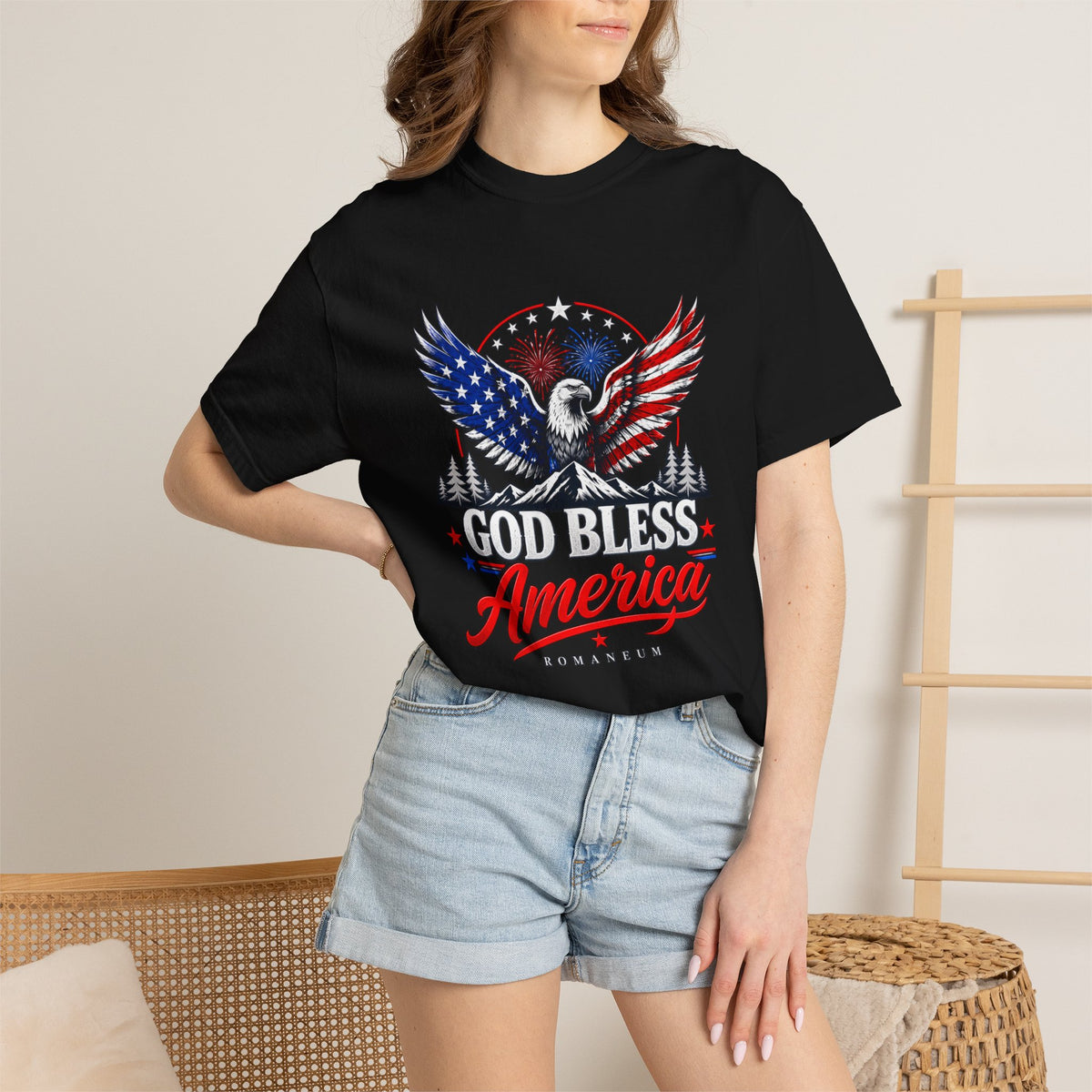 God Bless America Eagle T-Shirt — Patriotic USA Flag Graphic Tee