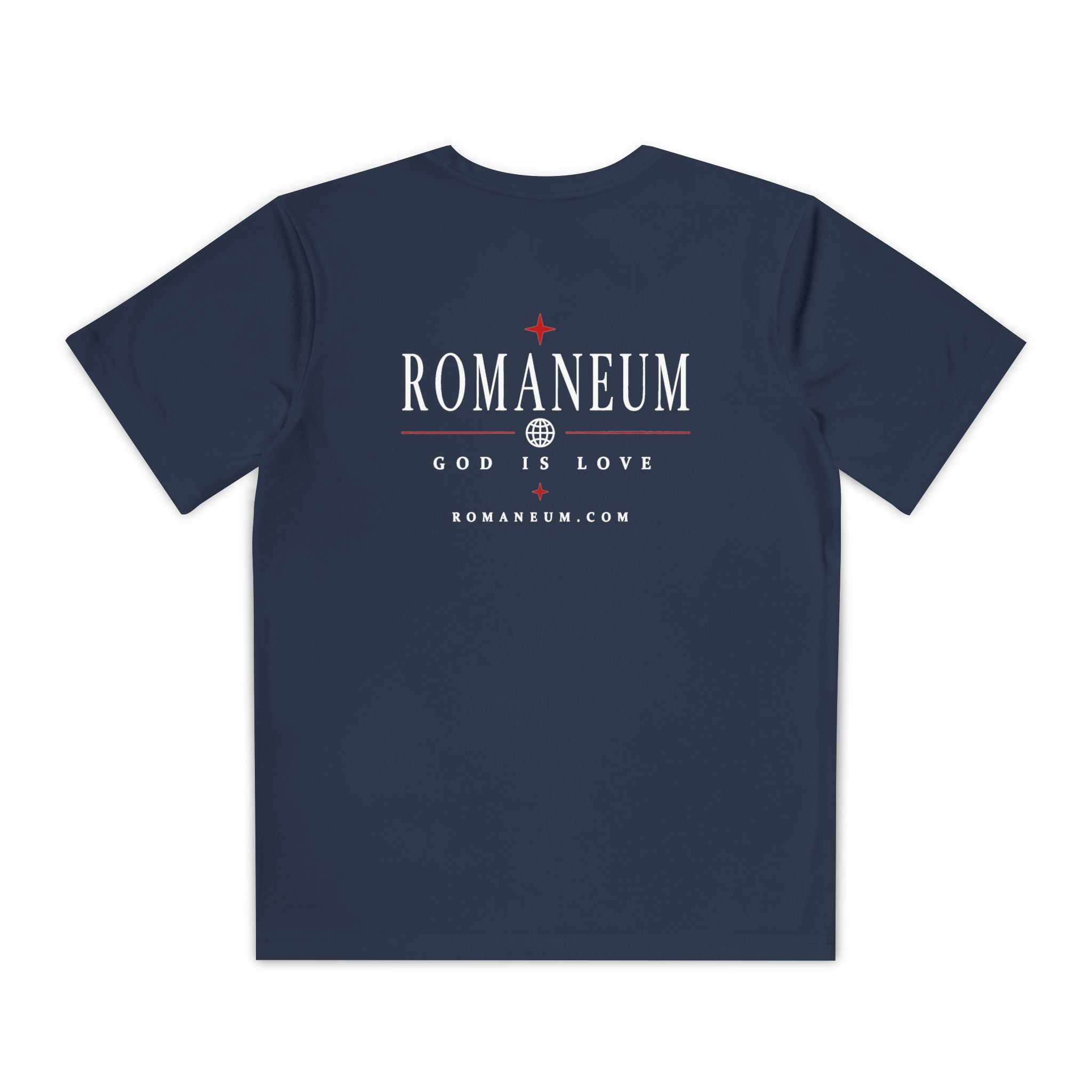 Youth Tee — ROMANEUM “AMOR/ROMA” Graphic Christian Shirt (God is Love)