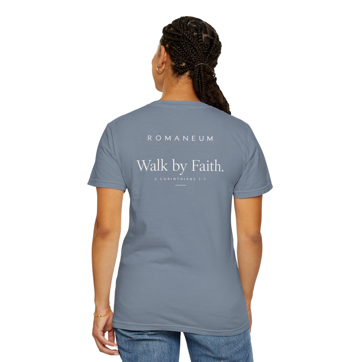 Walk by Faith T-Shirt — Romanum Inspirational Faith Tee