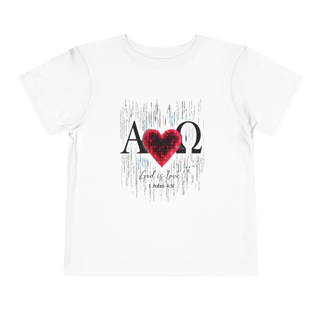 Alpha Omega Heart toddler tee | Christian scripture design