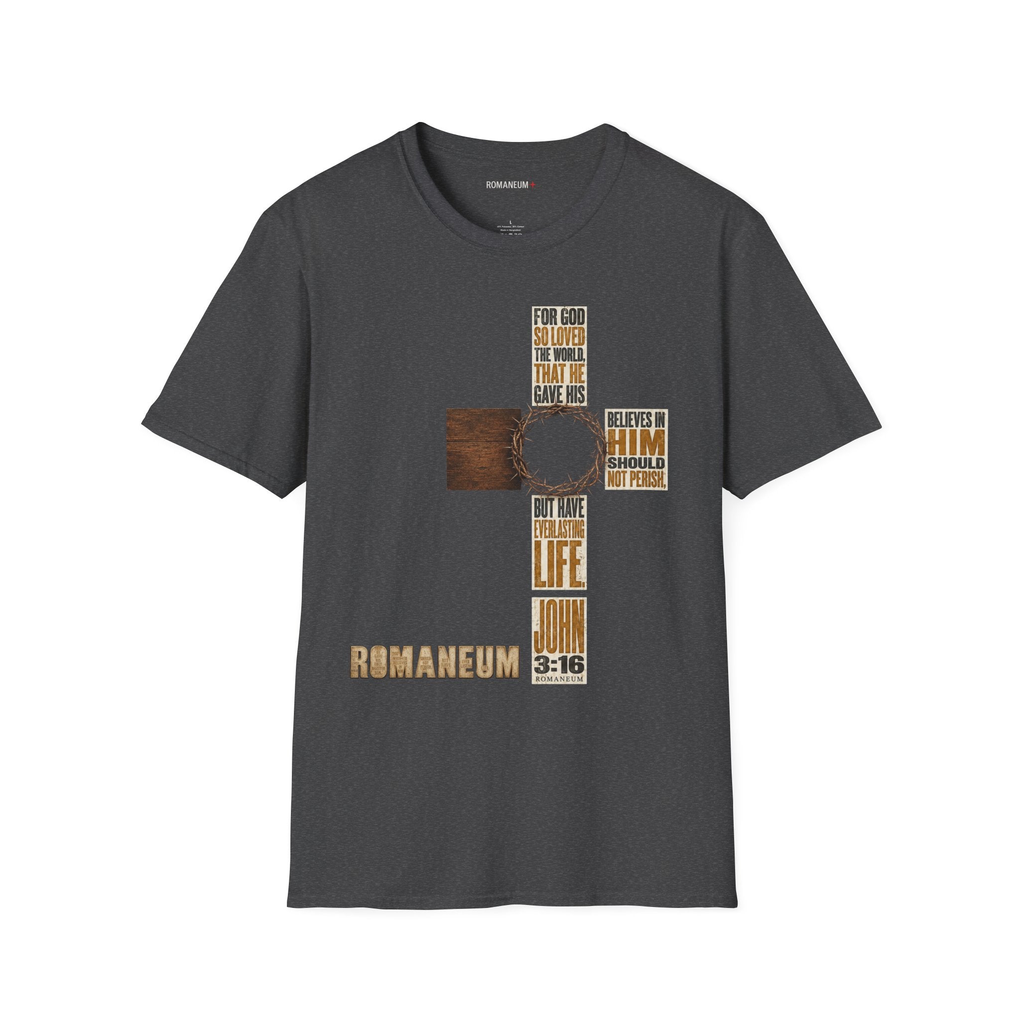 John 3:16 Cross T-Shirt — Faith Tee (For God So Loved)