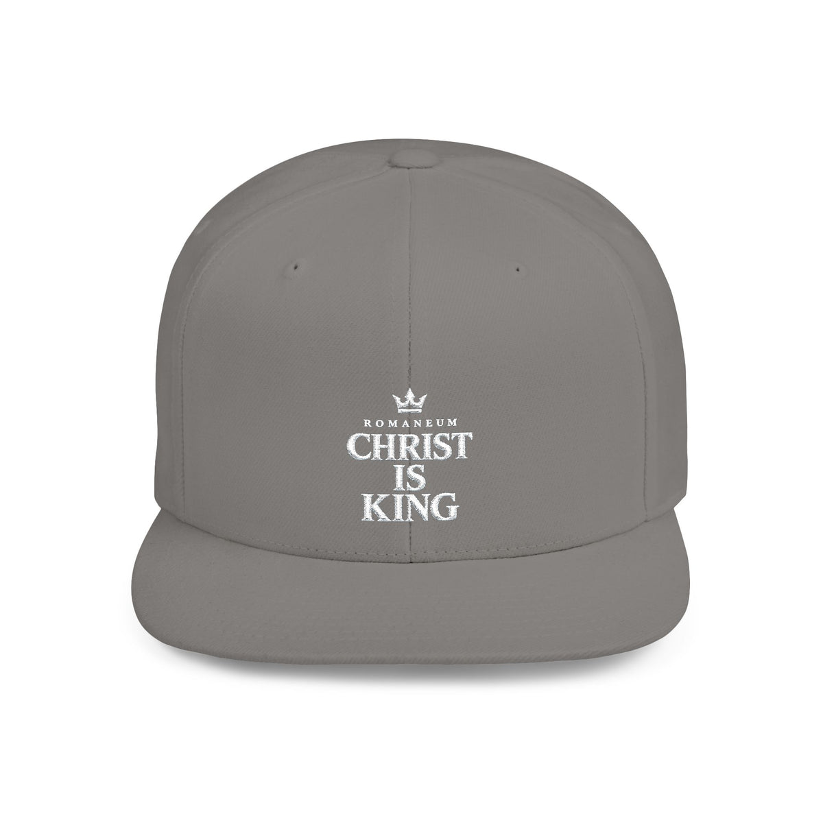 Flat Bill Snapback - "Christ Is King" Embroidered Religious Baseball Cap