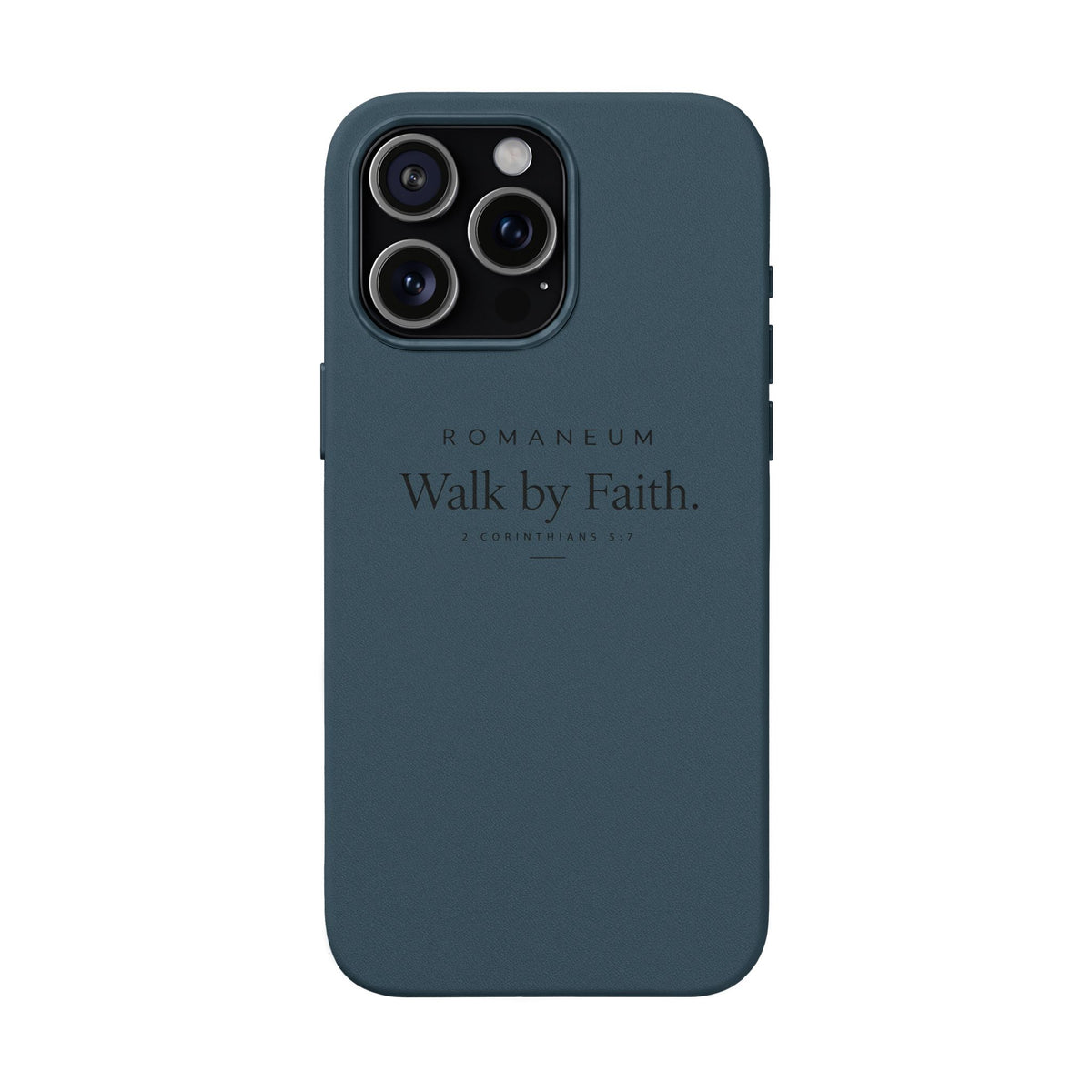 Engraved PU Leather Phone Case — ‘Walk by Faith’