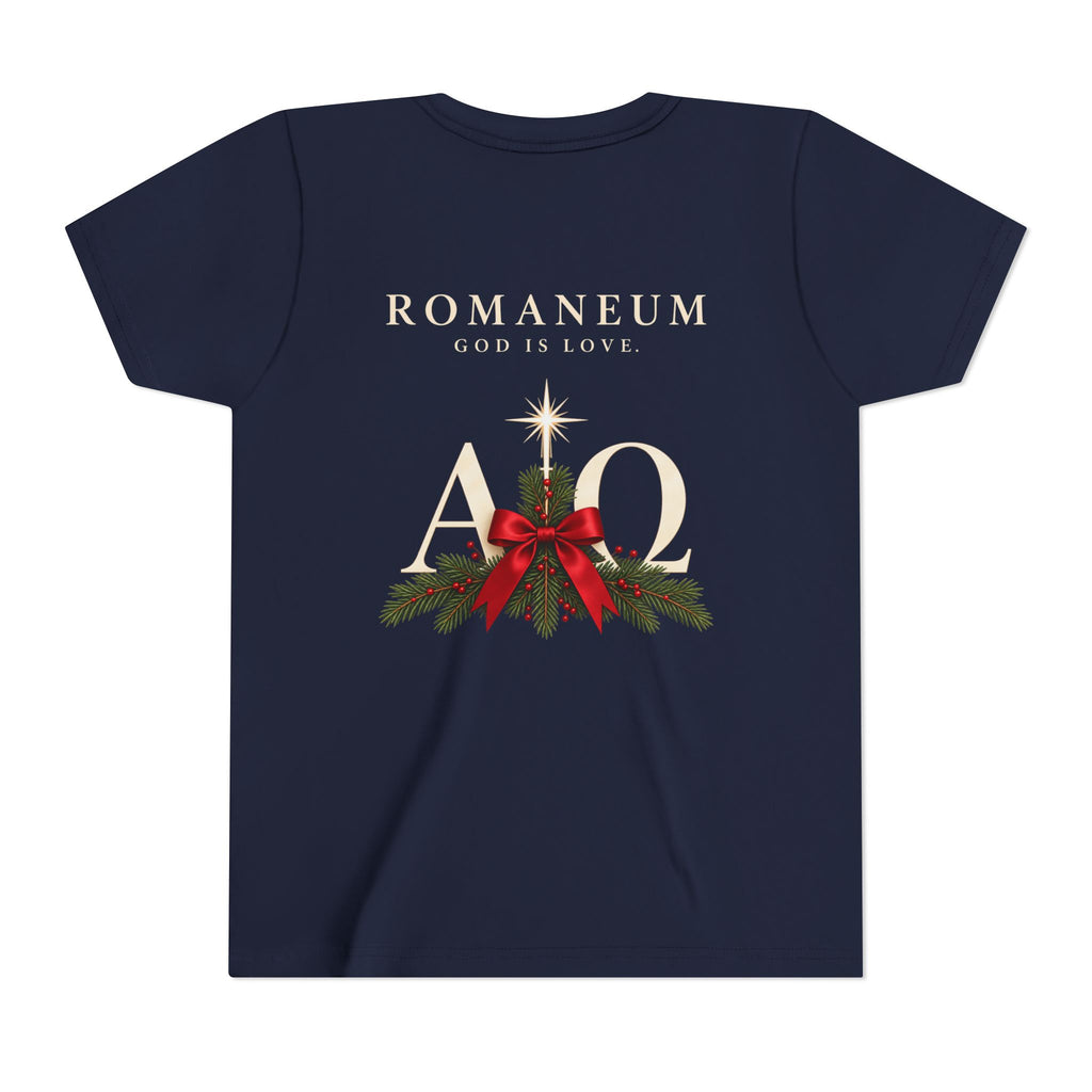 Youth Tee — Romaneum Alpha Omega Christmas Design