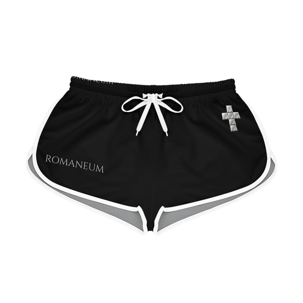 Romaneum Black Relaxed Shorts — Women's Athletic Lounge Shorts