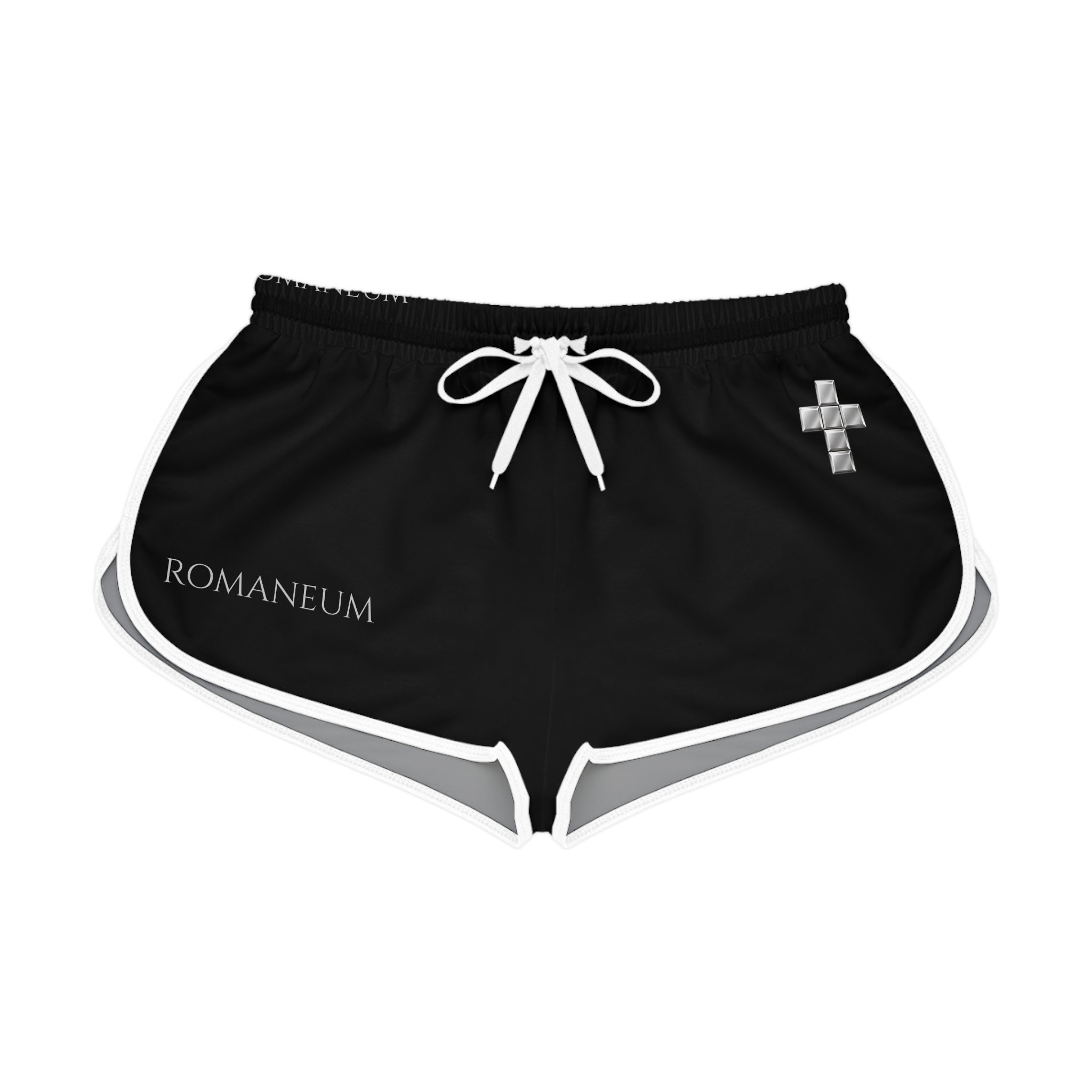 Romaneum Black Relaxed Shorts — Women's Athletic Lounge Shorts