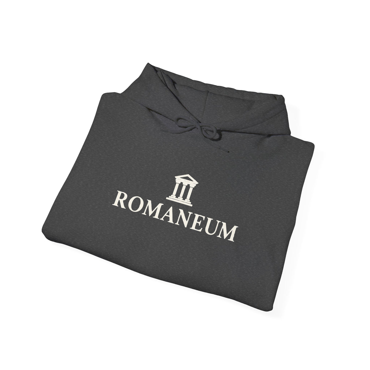 Romaneum Logo Hoodie – Classic Black Pullover with Roman Temple Design