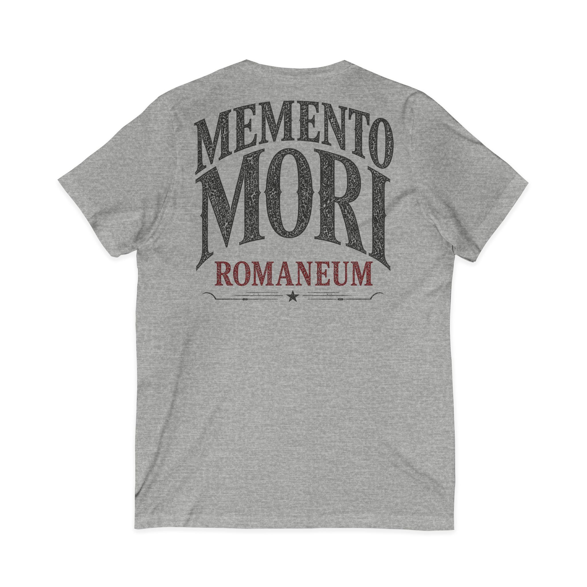 Memento Mori V-Neck Tee — Romaneum Skull Graphic Shirt