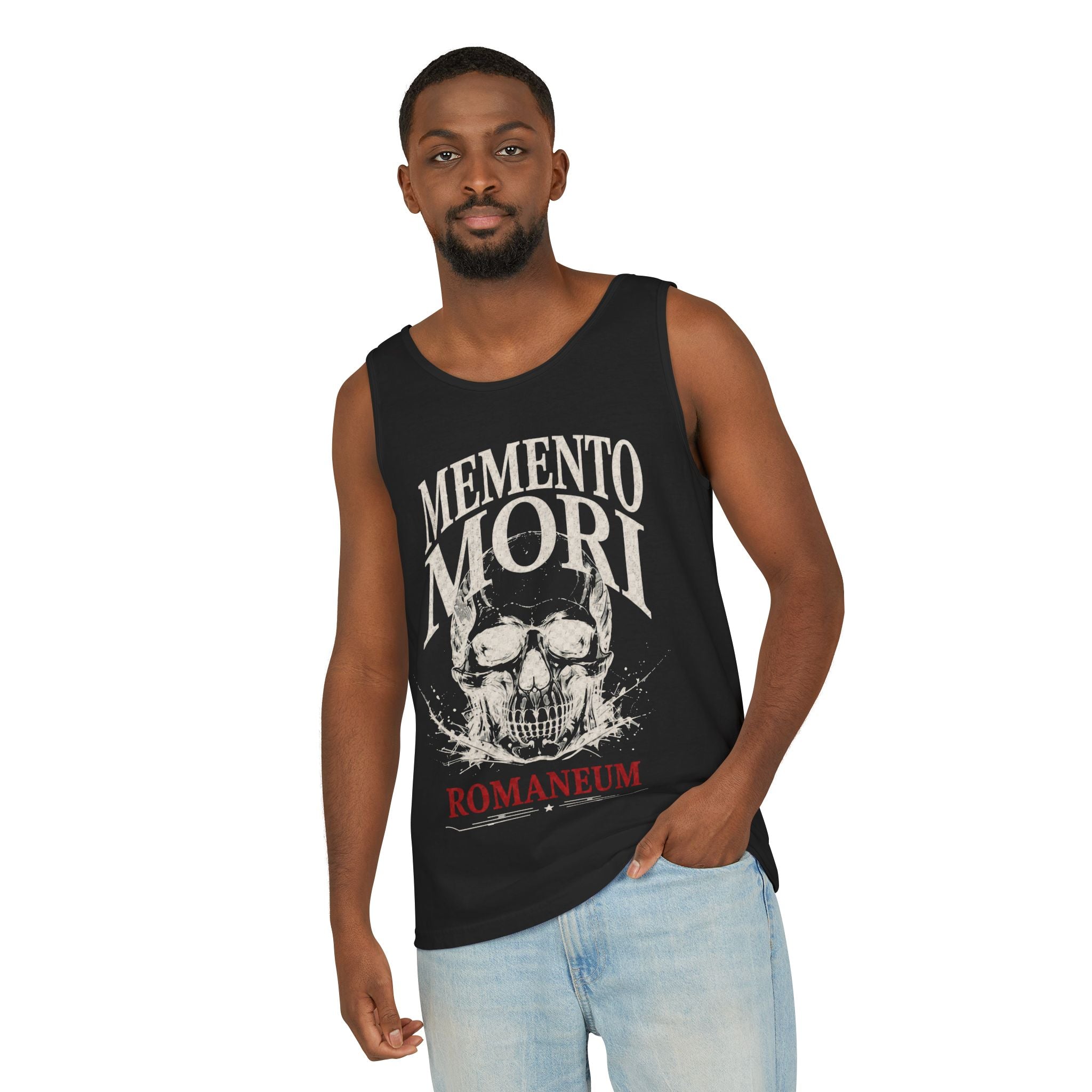 Memento Mori Skull Tank Top — Romaneum Vintage-Style Reminder Tank