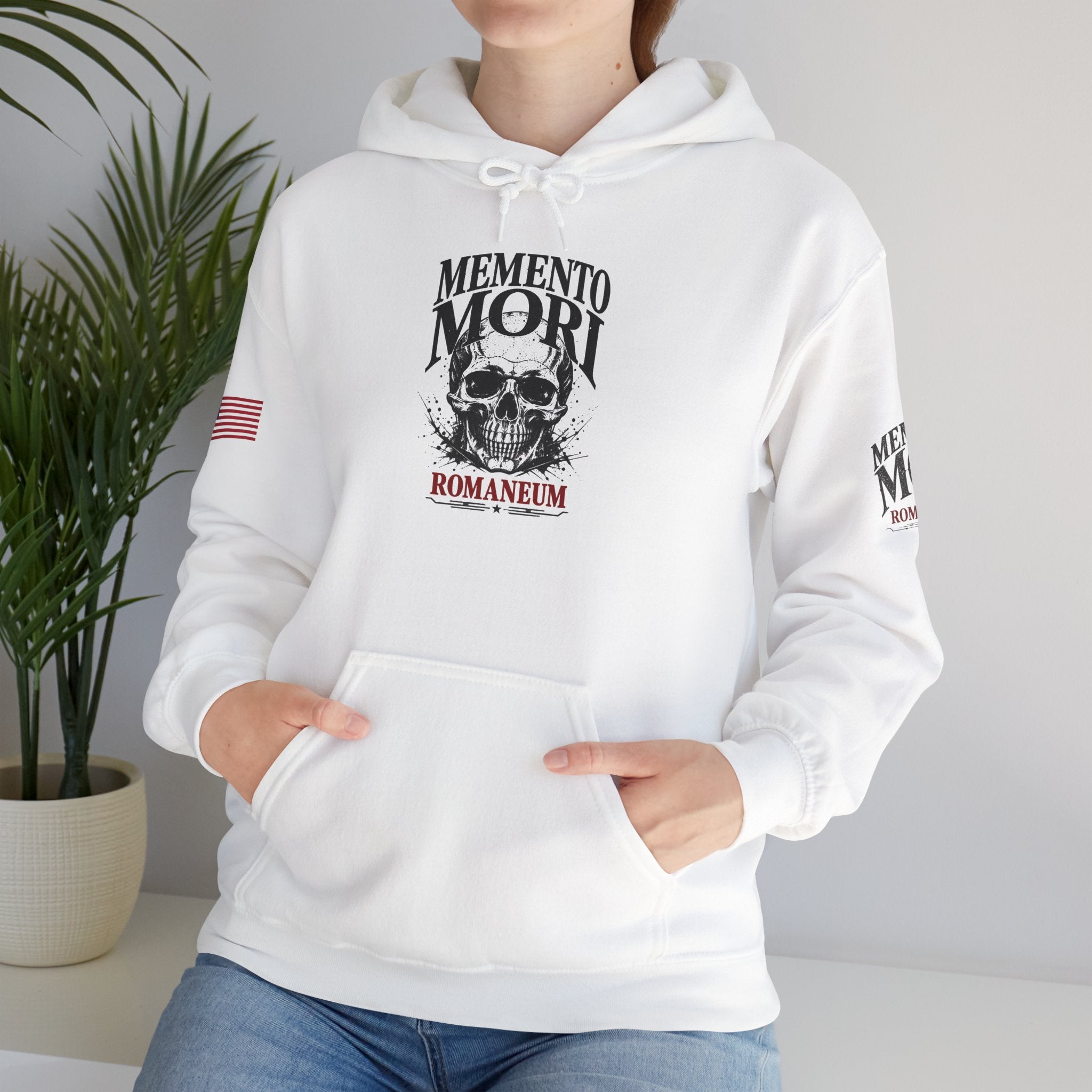Memento Mori Hoodie — Romaneum Skull Graphic Pullover
