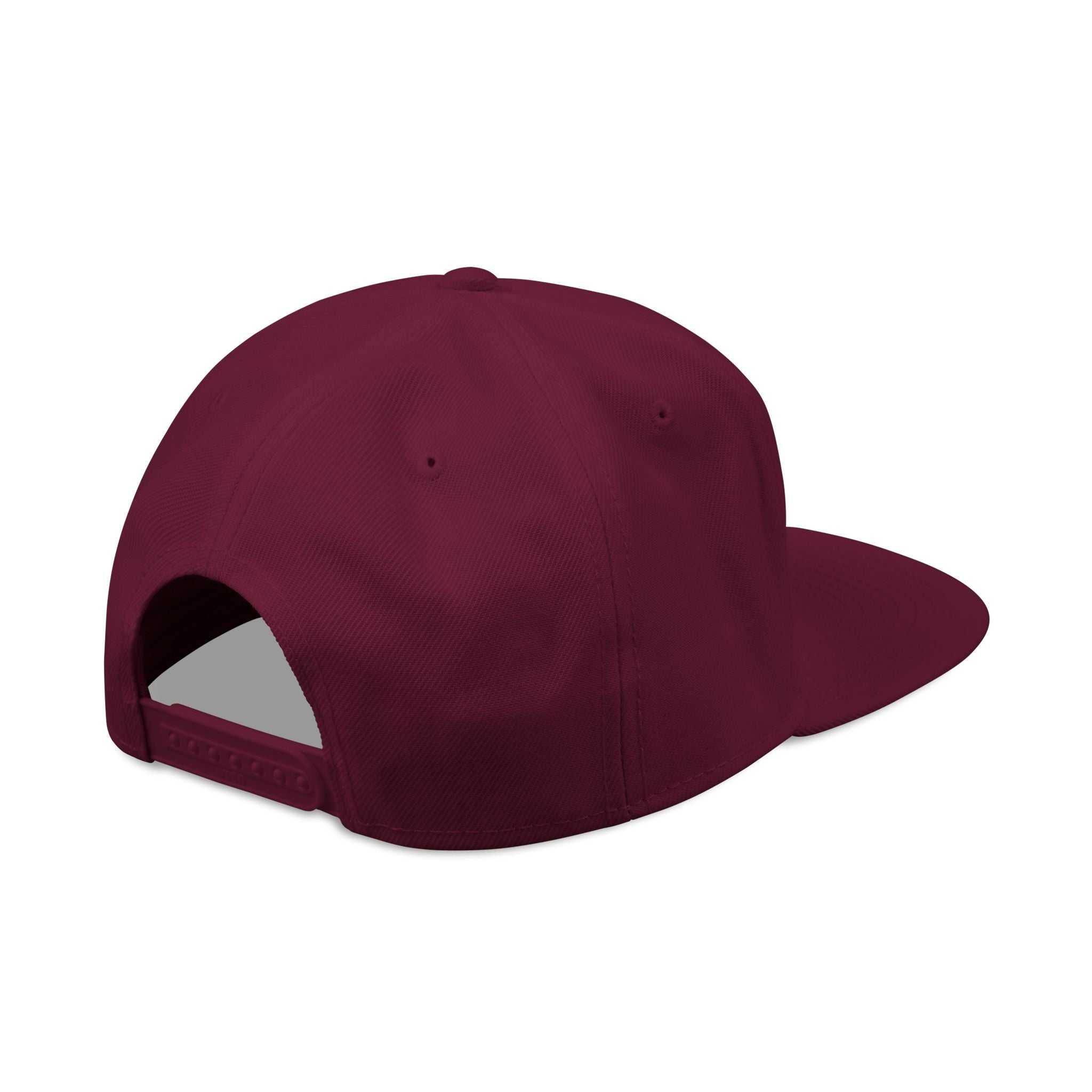 Embroidered Snapback Cap — Red Vintage 'ROMANEUM' Text