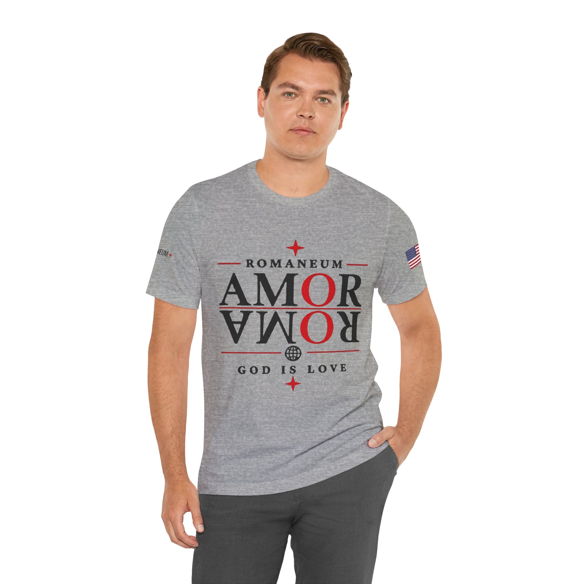 Romaneum 'AMOR/ROMA' God Is Love Graphic Tee