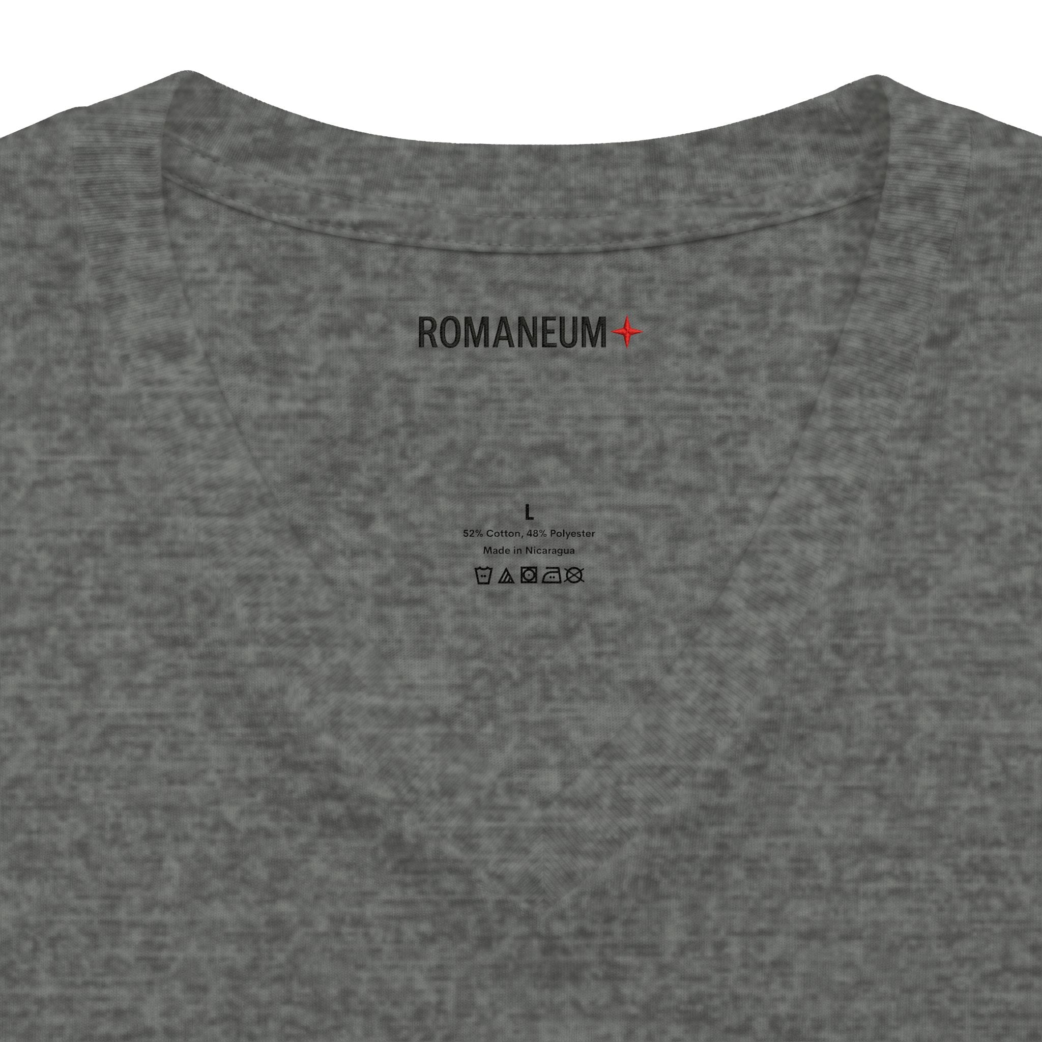 Romaneum "Amor/Roma" V-Neck Tee — God Is Love Christian Graphic Shirt