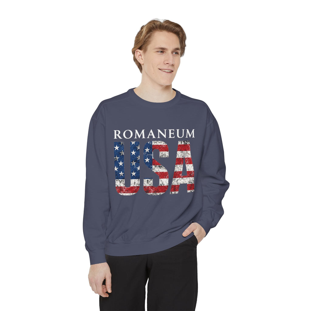 USA Flag Romaneum Sweatshirt