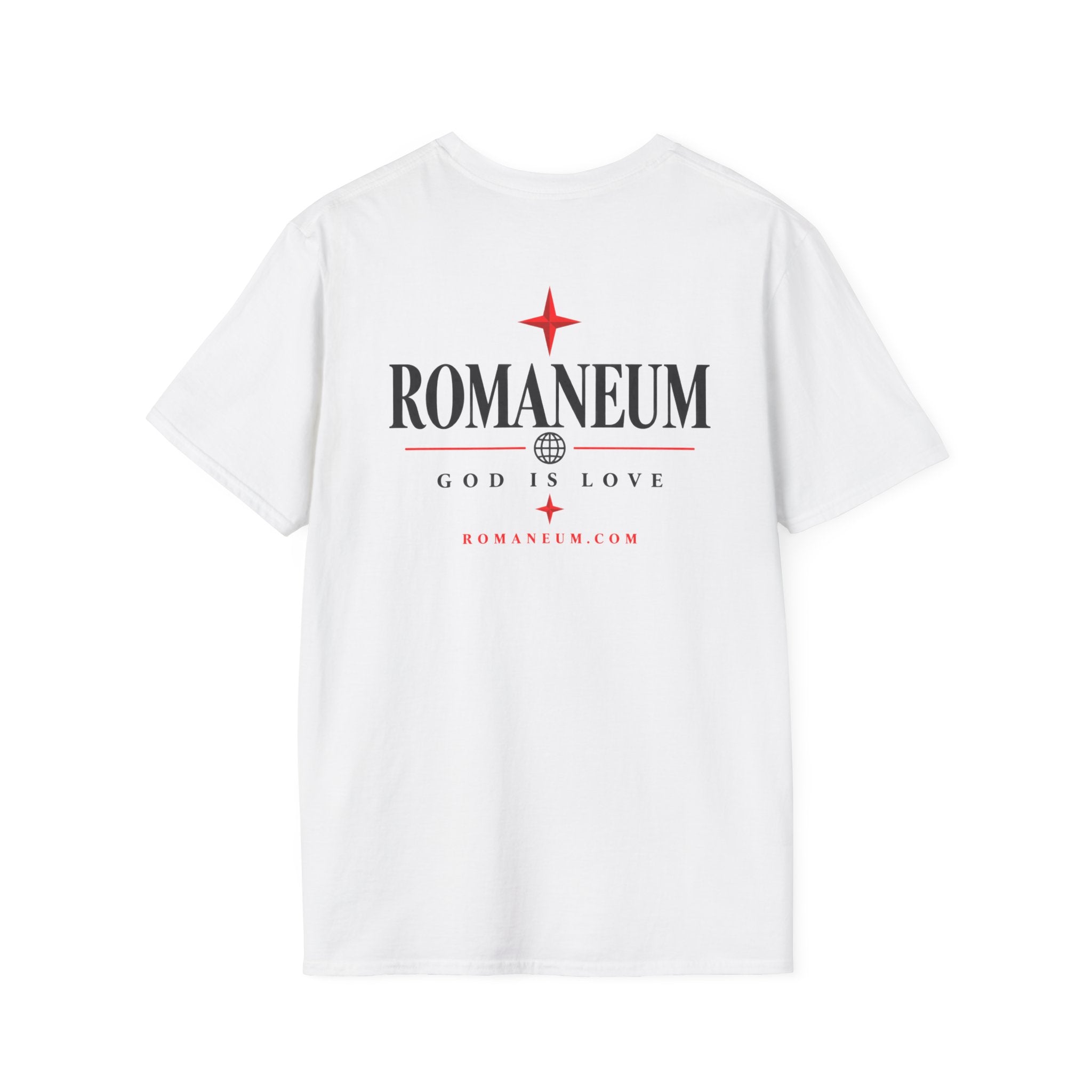 Amor/Roma 'ROMANEUM' Graphic T‑Shirt — 'AMOR' Reflection Design (God Is Love)
