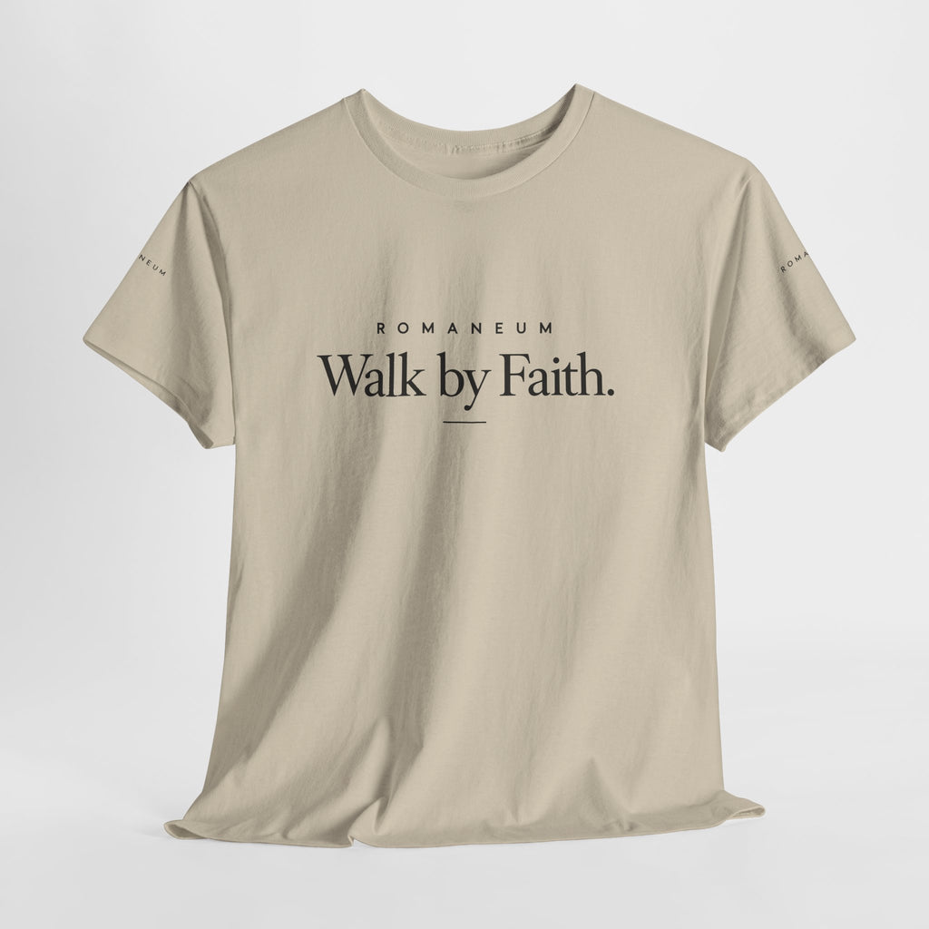 Walk by Faith Tee — Christian Scripture Shirt (Romans/1 Corinthians)