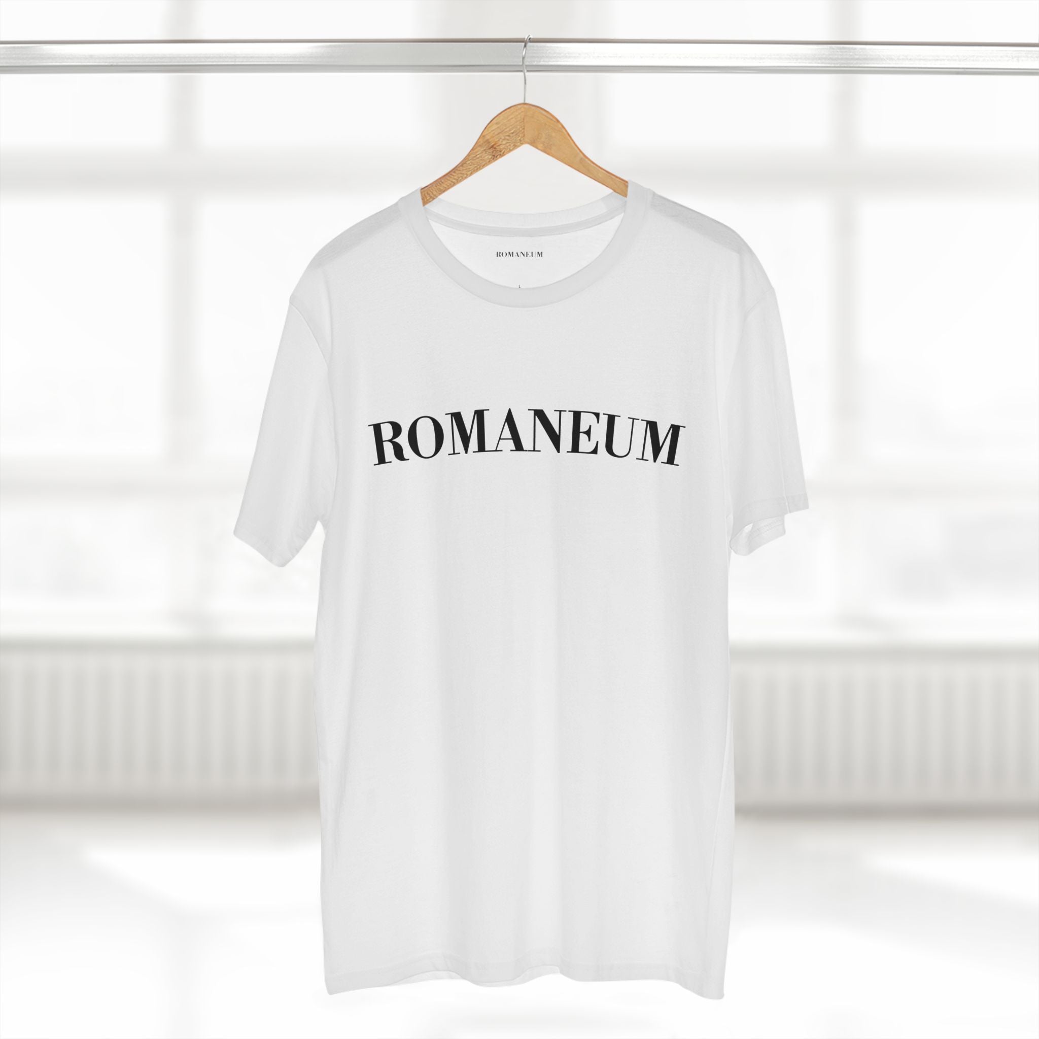 ROMANEUM Classic Logo Tee — Minimalist Vintage Lettering T-Shirt