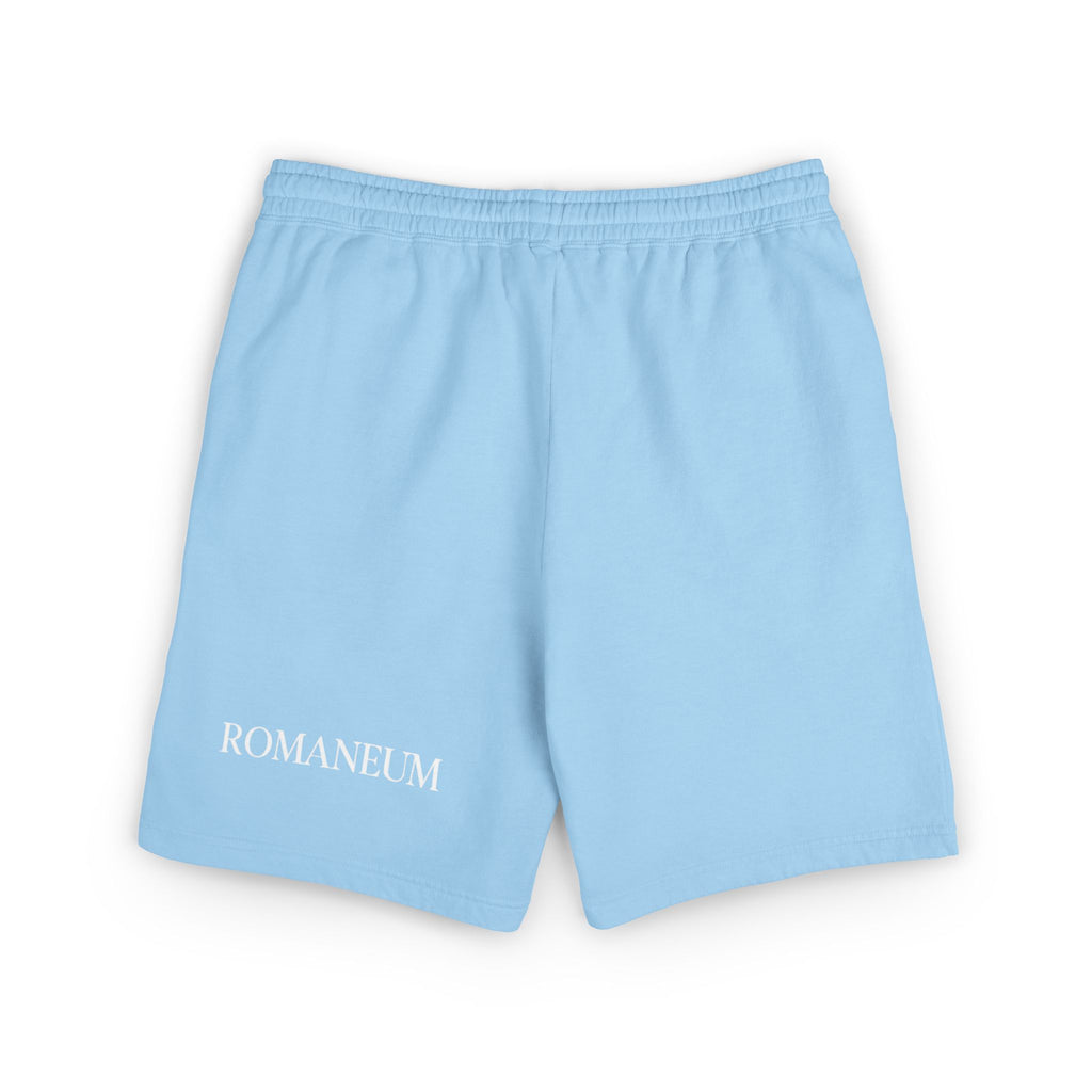 Romaneum Logo Fleece Sweat Shorts — Casual Athletic Lounge Shorts