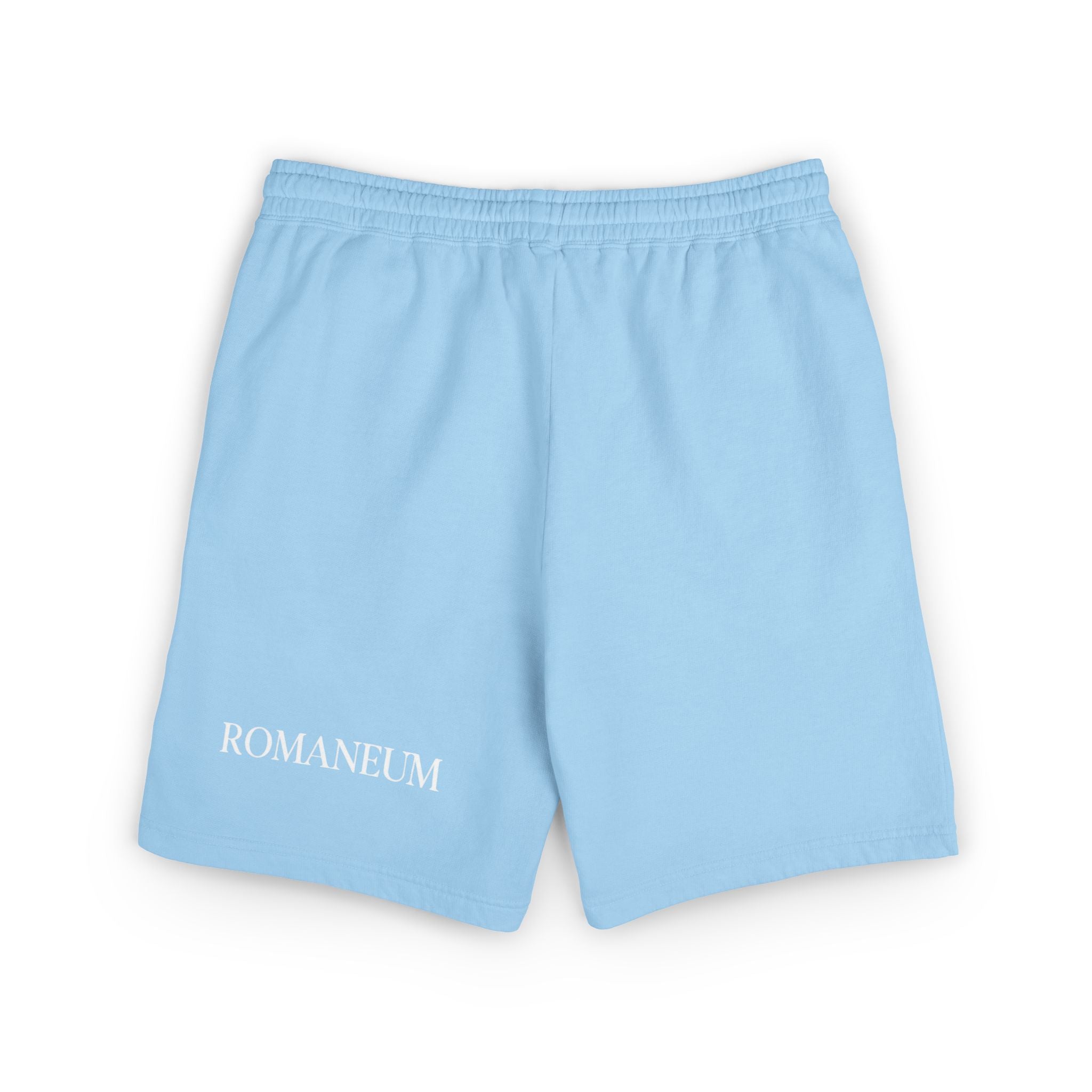 Romaneum Logo Fleece Sweat Shorts — Casual Athletic Lounge Shorts
