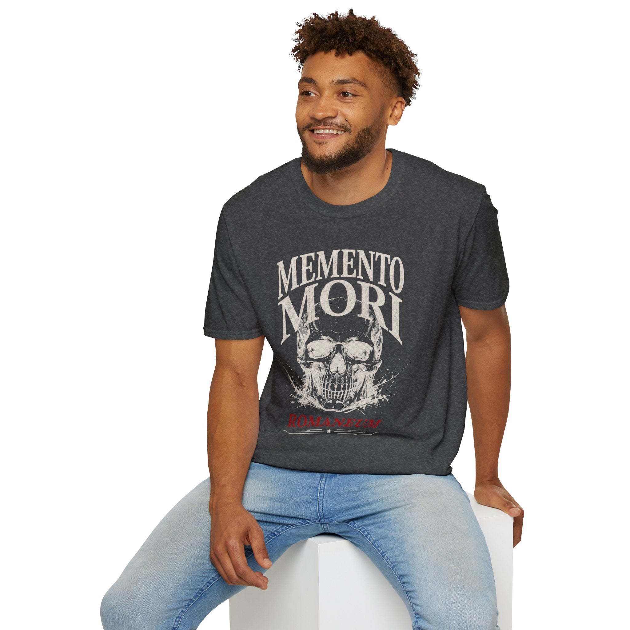 Memento Mori Skull T-Shirt — Gothic Reminder Tee with Romaneum Skull Design