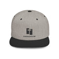 Romaneum Logo Flat Bill Snapback Hat — Minimalist Streetwear Cap