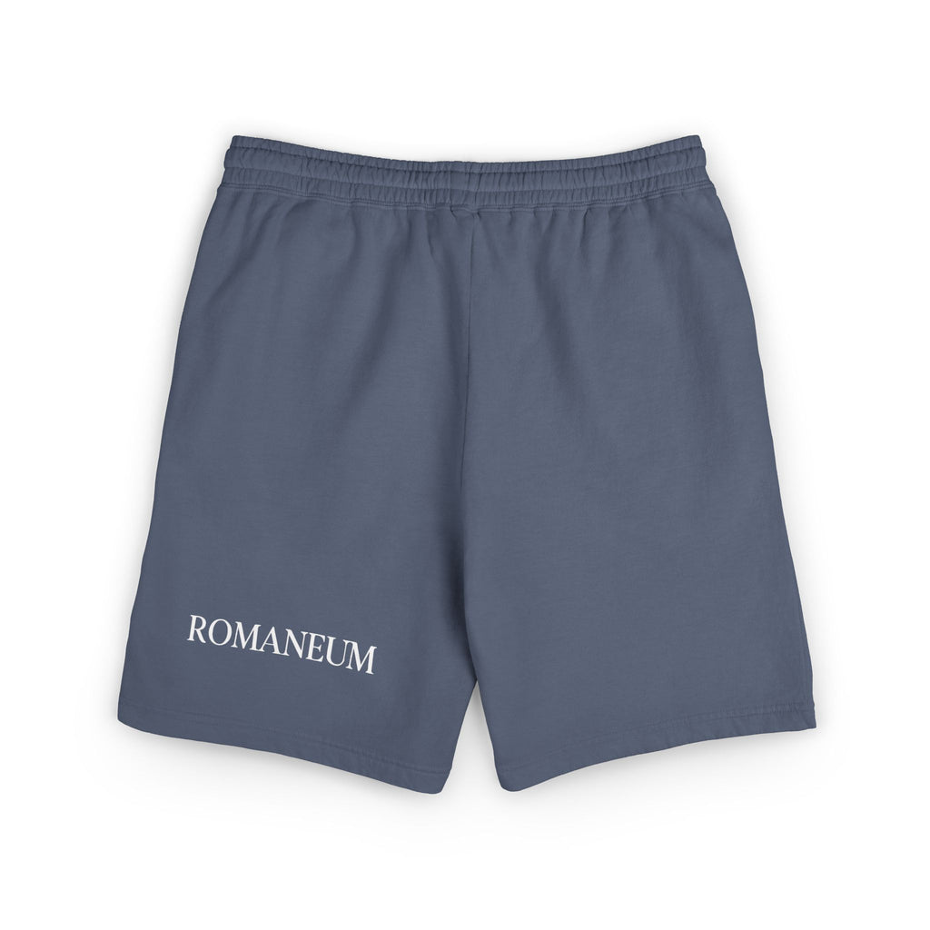Romaneum Logo Fleece Sweat Shorts — Casual Athletic Lounge Shorts