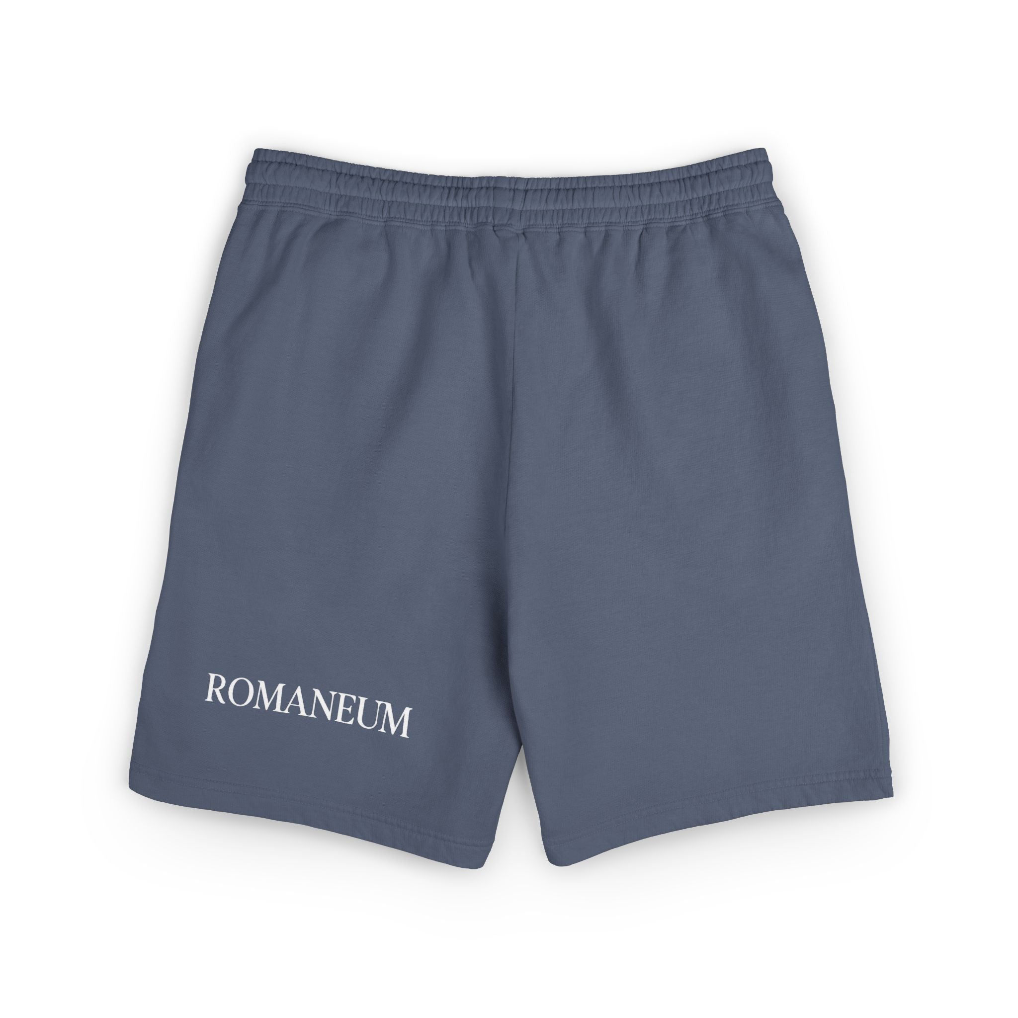 Romaneum Logo Fleece Sweat Shorts — Casual Athletic Lounge Shorts