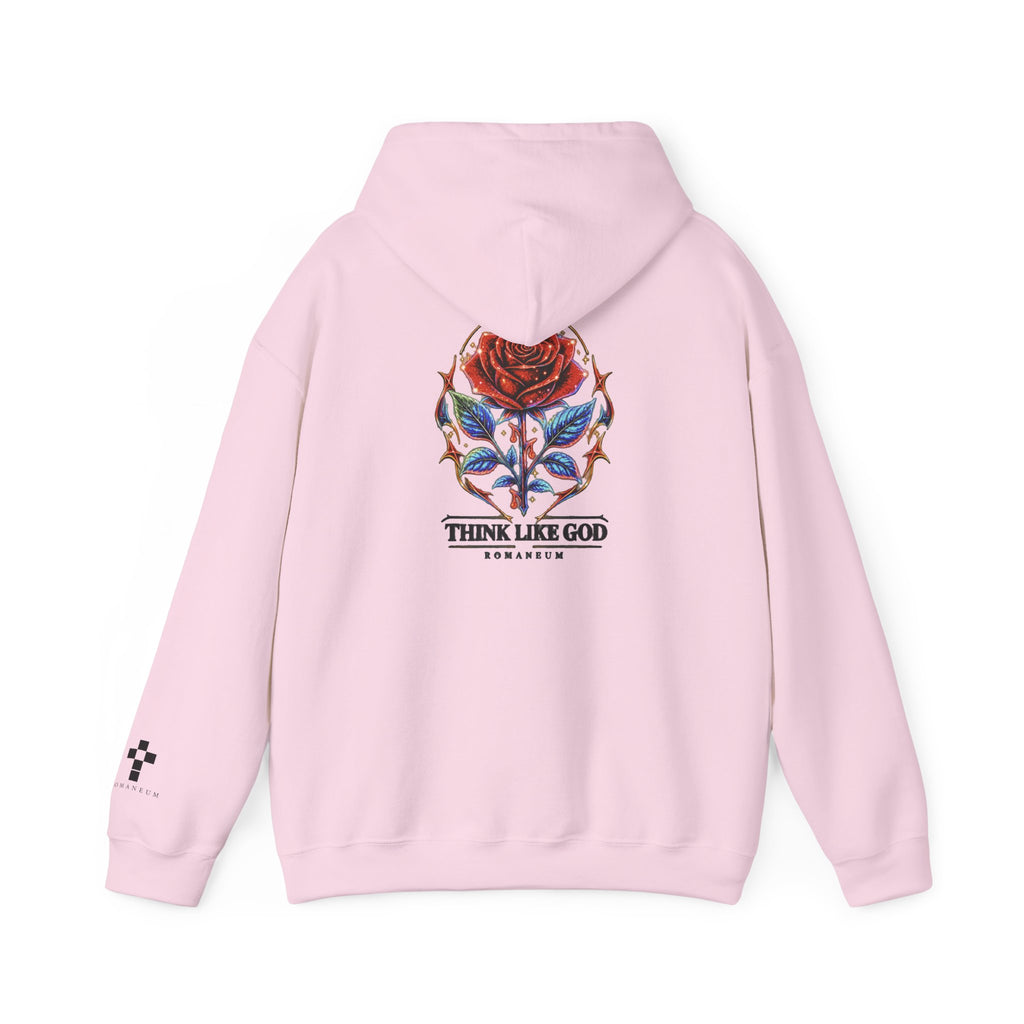 Romaneum Hoodie — Think Like God Rose Logo Pullover