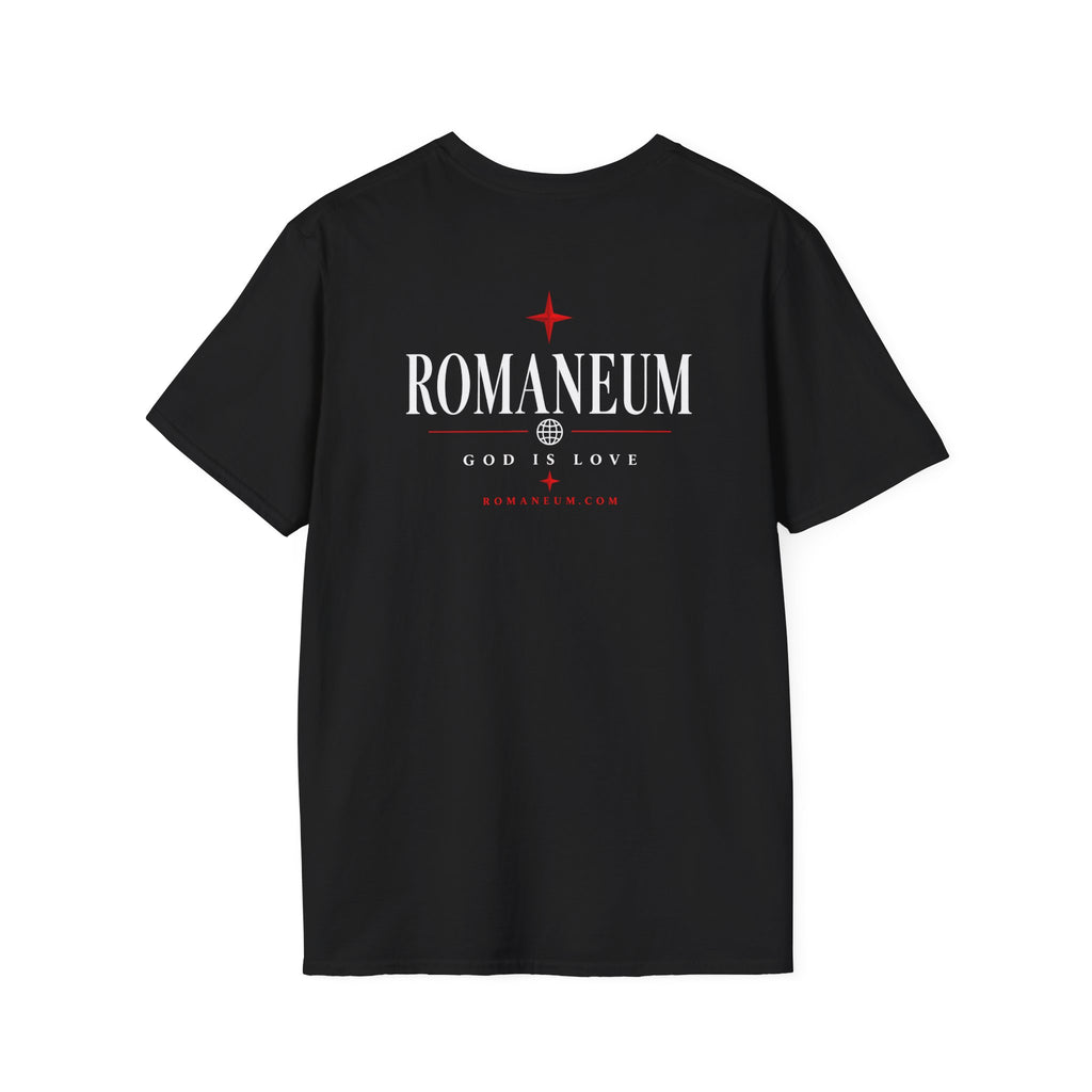 Amor/Roma 'ROMANEUM' Graphic T‑Shirt — 'AMOR' Reflection Design (God Is Love)