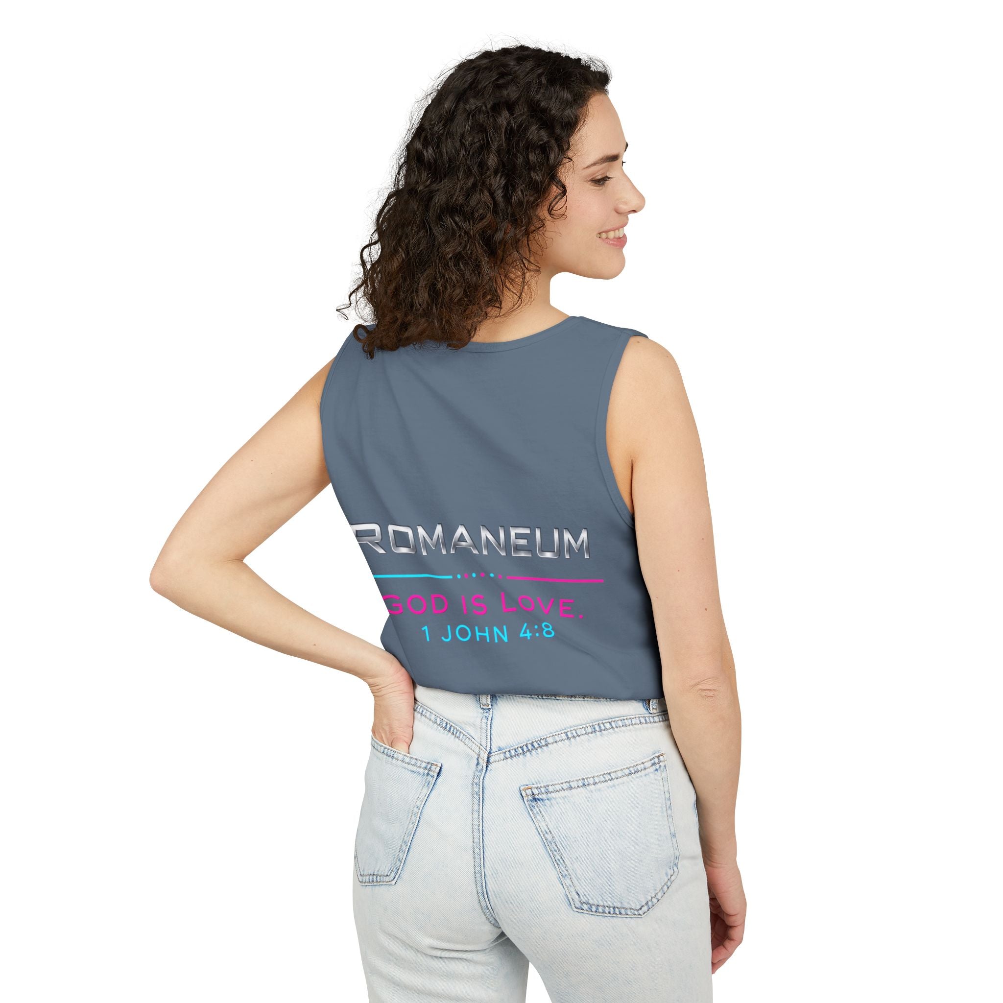 Christian Romanum Tank Top — Alpha Heart Omega "God Is Love" Scripture Tank